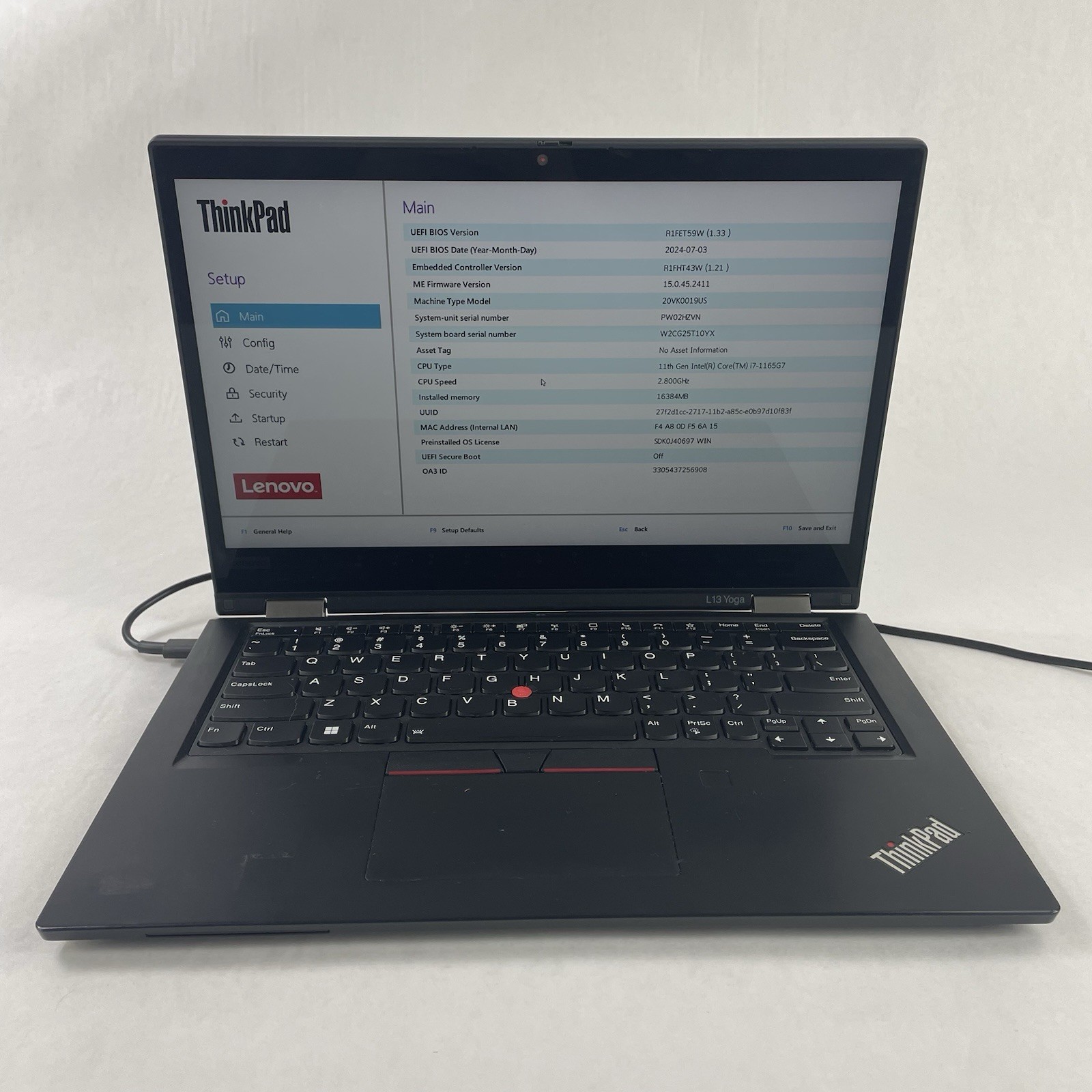 Lenovo ThinkPad L13 Yoga Gen2 13.3″ i7-1165G7 2.80GHz 16GB RAM No SSD No OS READ