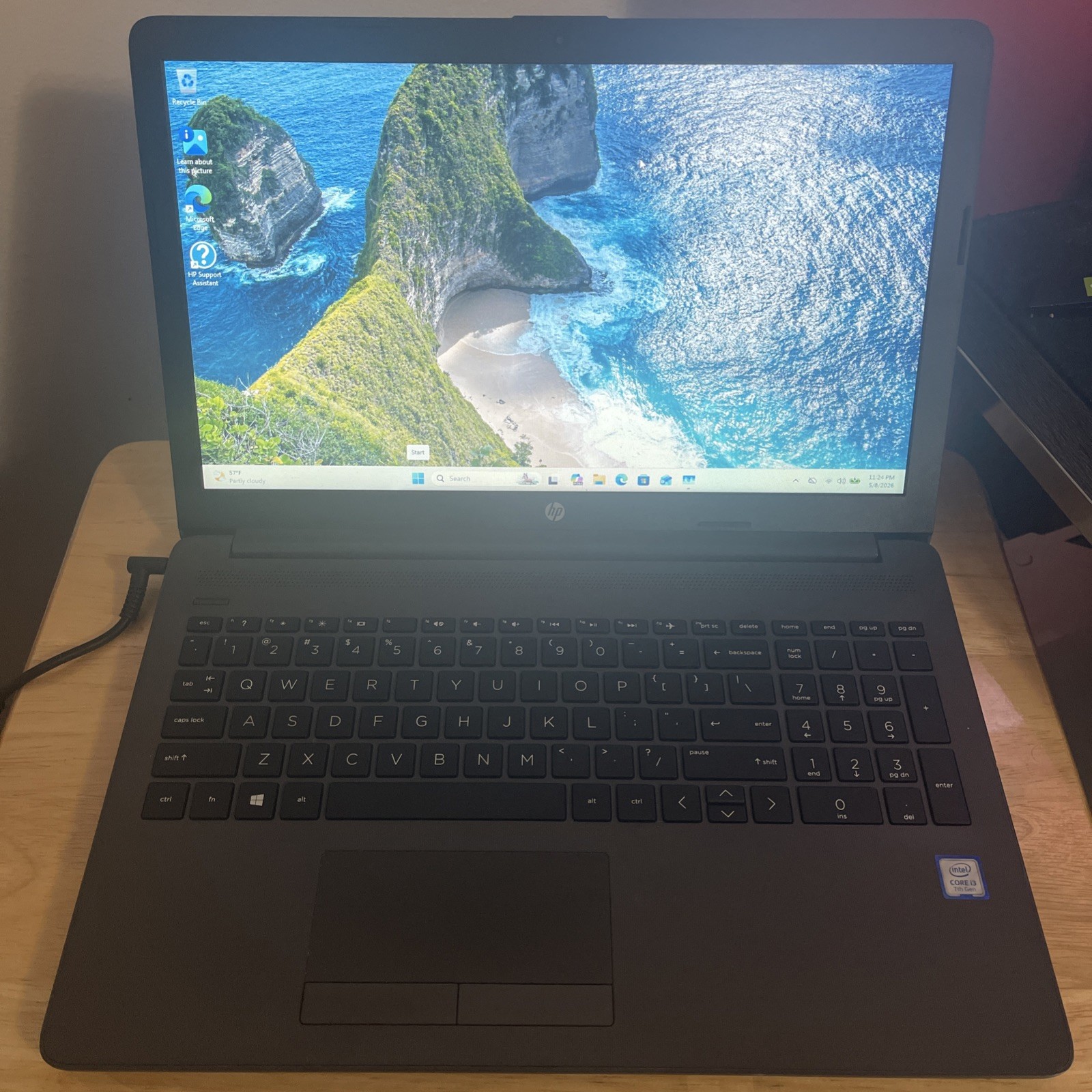 HP 250 G7 15.6″ i3-7020U 12GB RAM 240GB SSD Win11 Pro w/ Charger Fresh OS