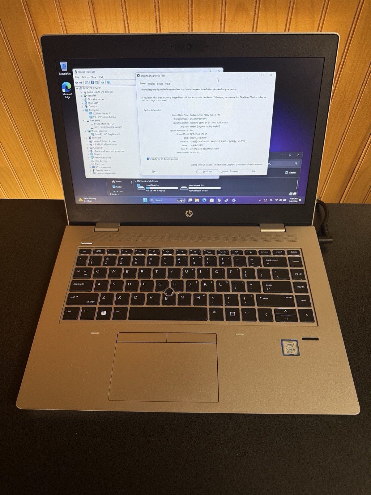 HP ProBook 640 G4 14″ | i5-8250U | 16GB RAM| 1TB Dual Storage SSD+HDD|Win 11Pro
