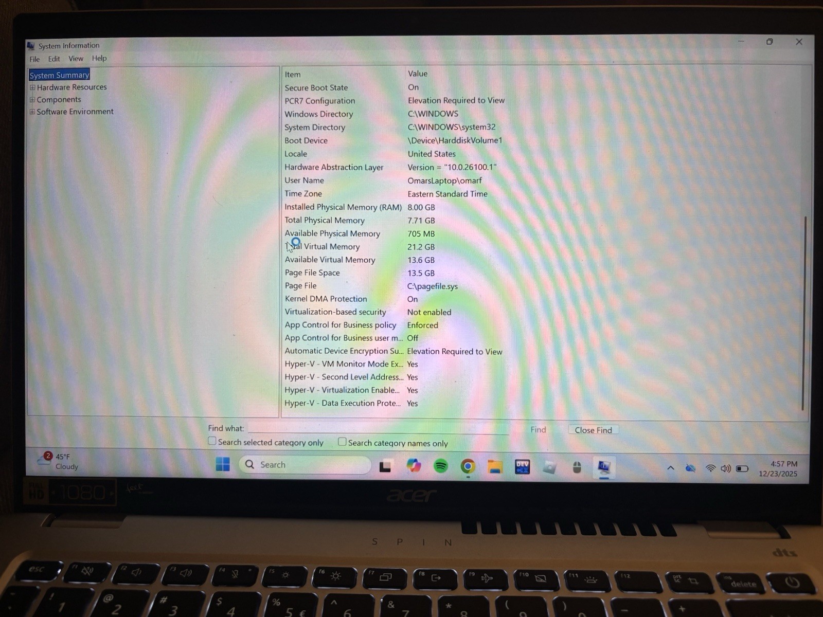 Acer Spin 3 Series SP314-54N 14″ i5-1035G1 1.0GHz 8GB RAM 512GB SSD W11H 2-IN-1