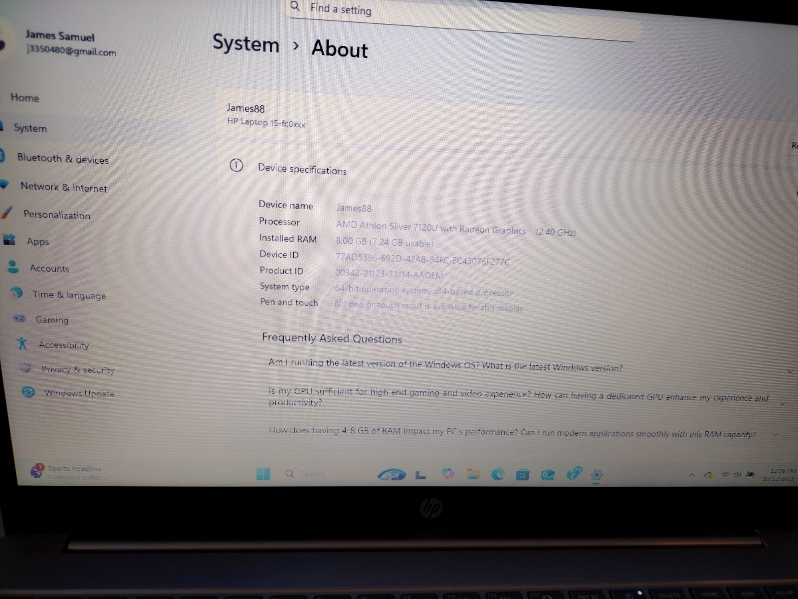 HP Laptop 15.6-inch