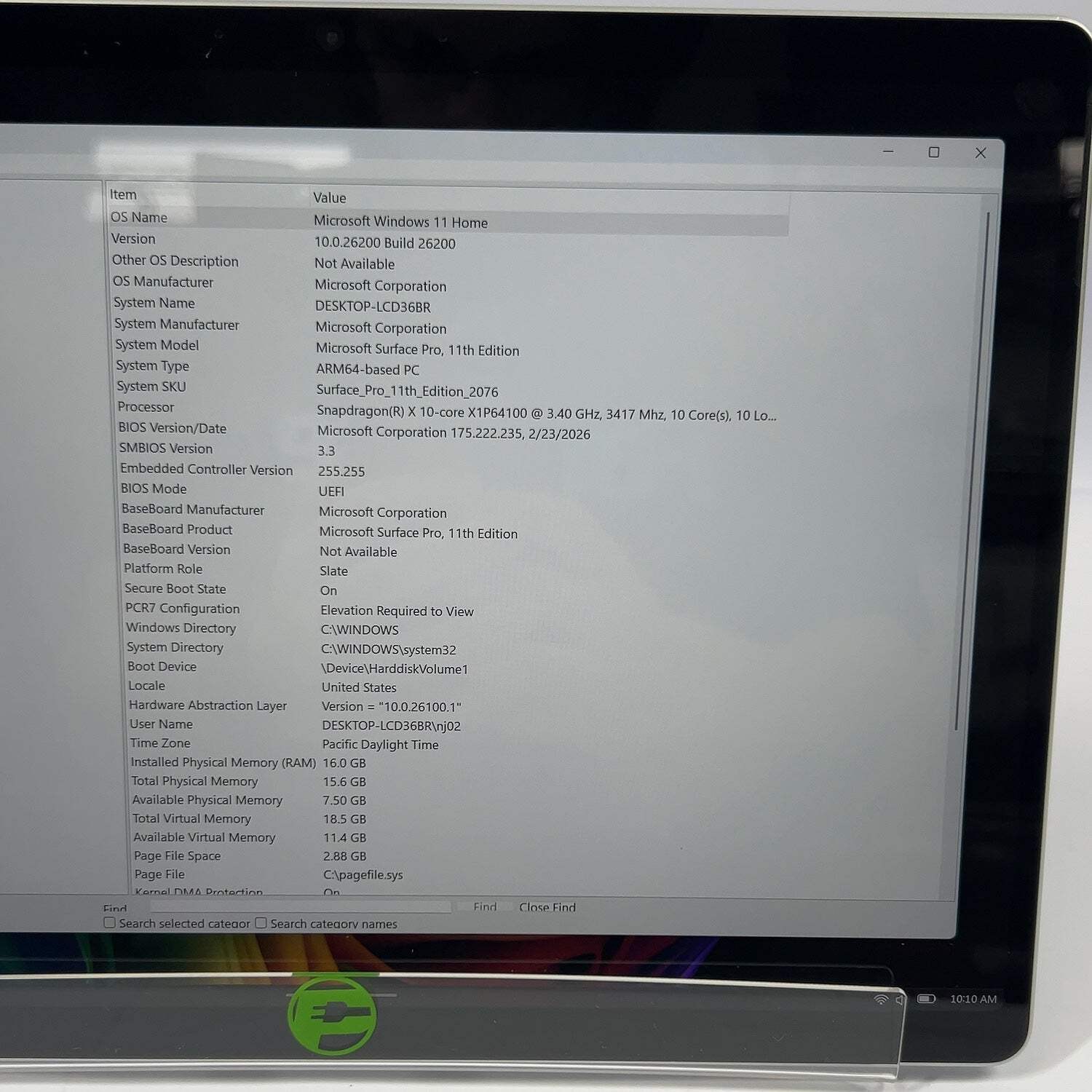 Microsoft Surface Pro 11 2076 13″ Snapdragon X Plus 3.4GHz 16GB RAM 1TB SSD