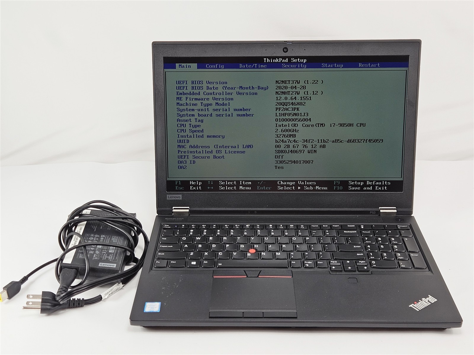 Lenovo ThinkPad P53 Intel Core i7-9850H 16GB 512GB SSD NVIDIA Quadro T1000 15.6″