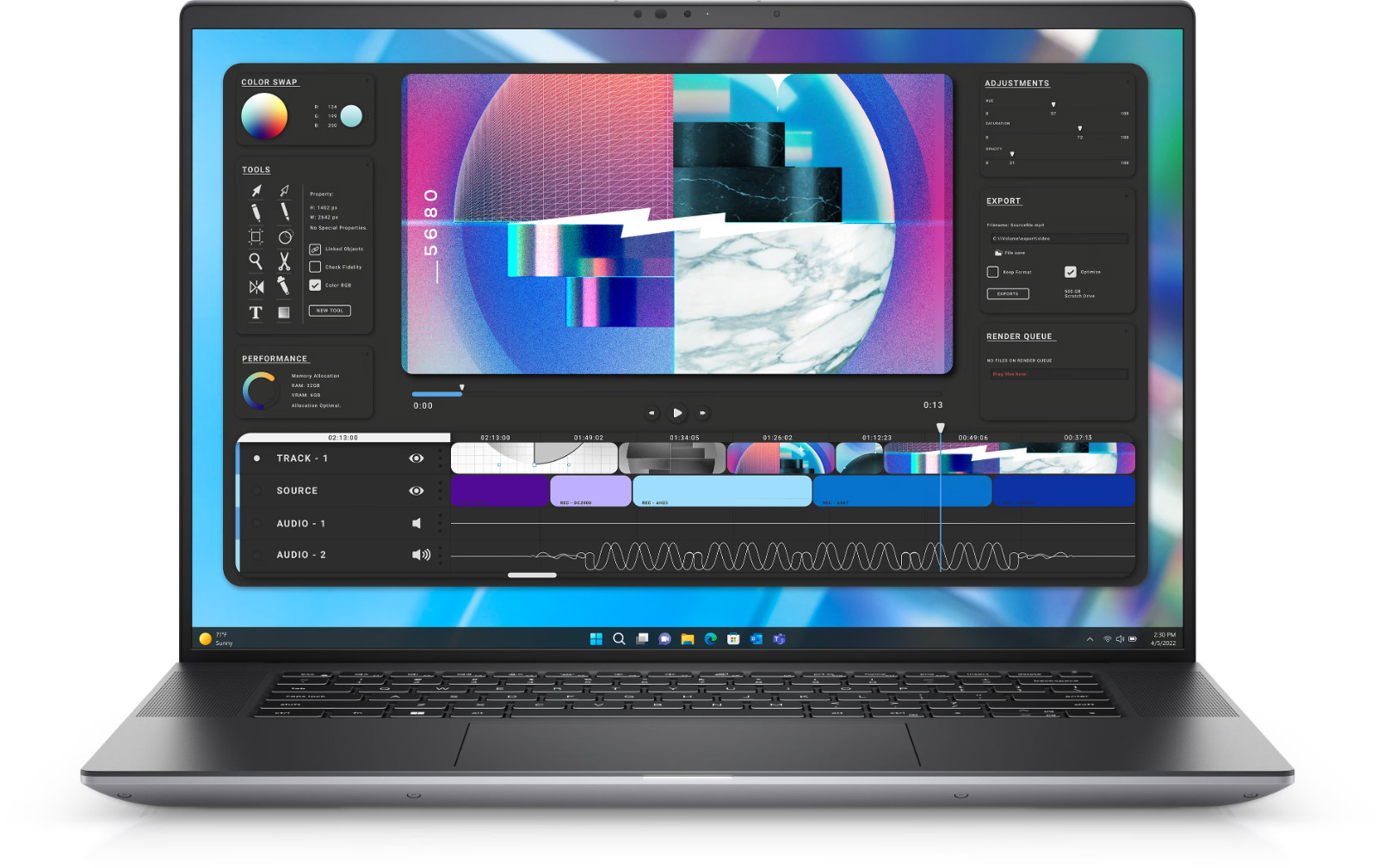 Dell Precision 5680 16″ – i9-13900H✔32GB RAM✔1TB SSD✔RTX 2000 ADA✔WIN 11 – 55836