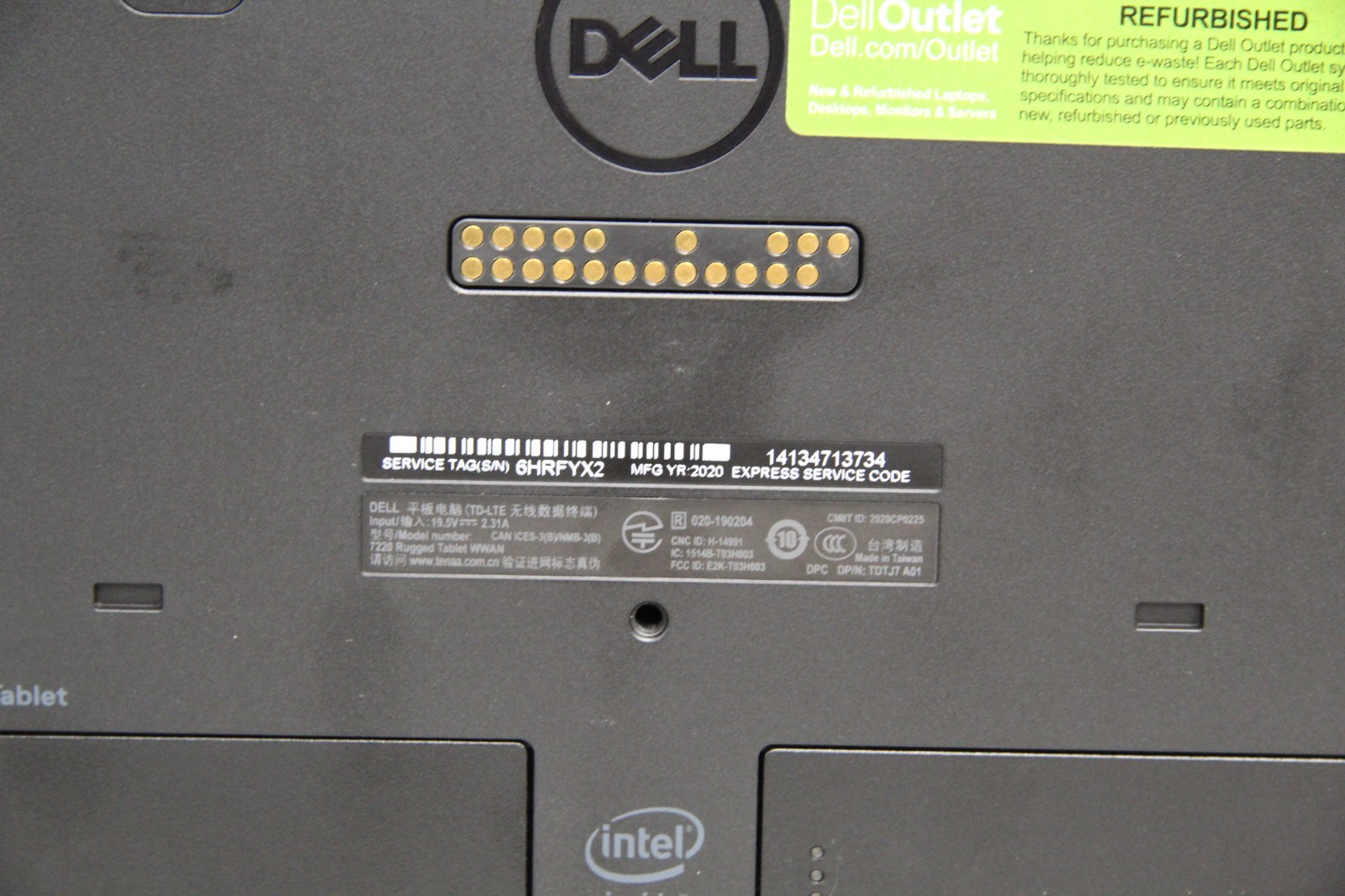Dell Latitude 7220 Rugged Tablet i7-8665U 16GB Ram 512GB SSD Win 10 Pro