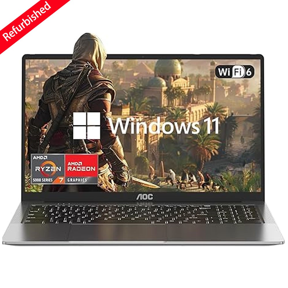 AOC 16″ FULL HD Laptop AMD R7 5700U 16GB DDR4 512GB SSD Windows 11 Pro WIFI 6 BT