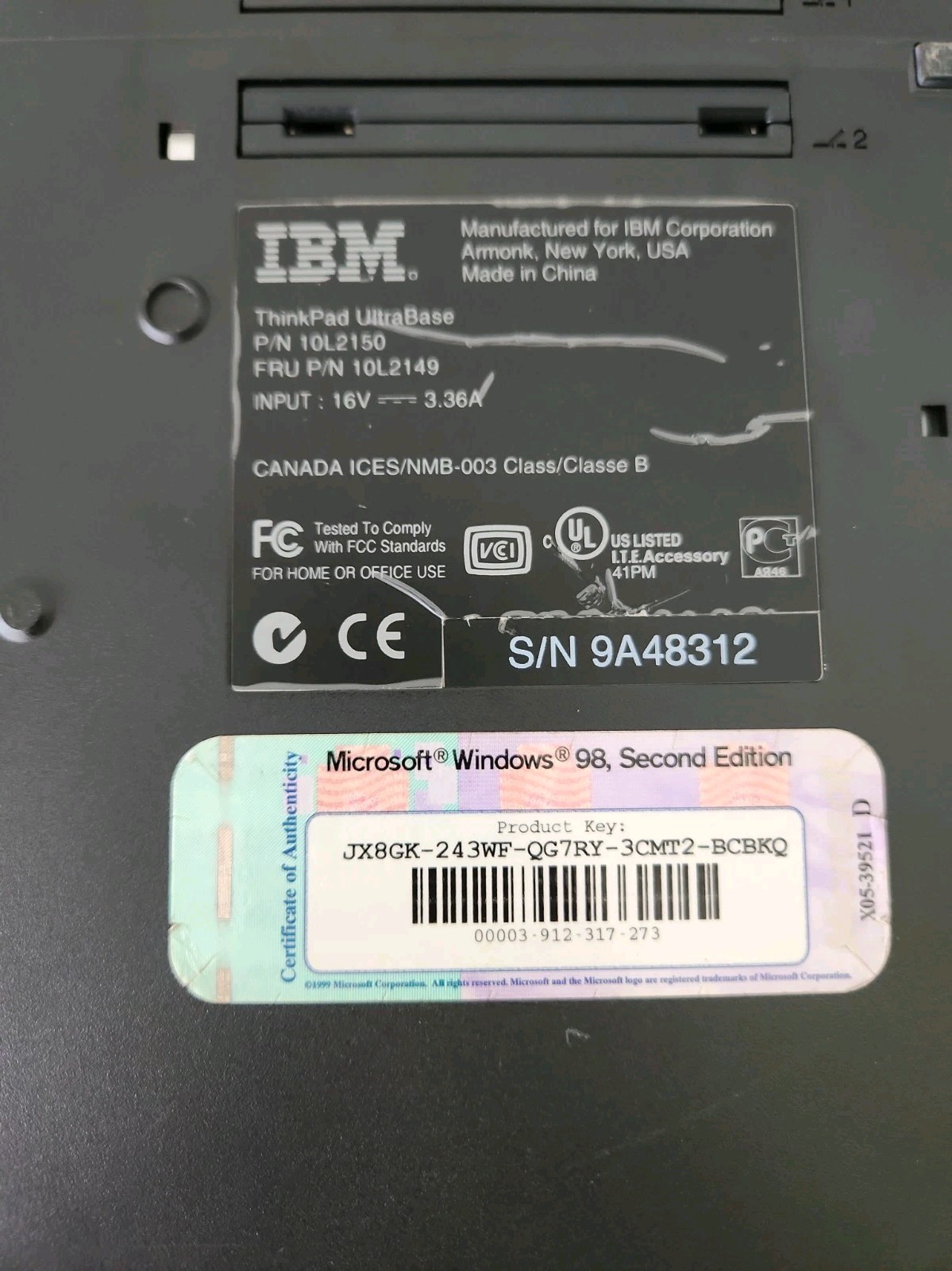 VINTAGE IBM ThinkPad 570 13″ Laptop Intel Pentium 2 192mb RAM 98SE W/ DOCK WORKS