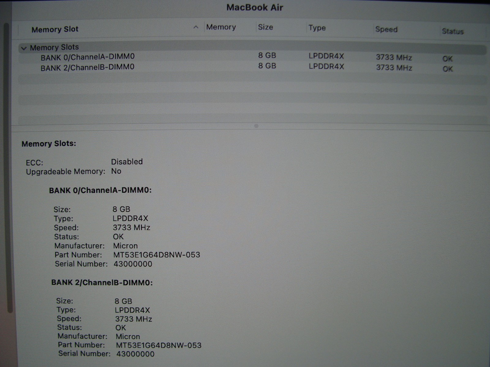 Apple MacBook Air 13.3″ A2179 2020 i5-1030NG7 1.1GHz 16GB 256GB Sequoia MVH2LL/A