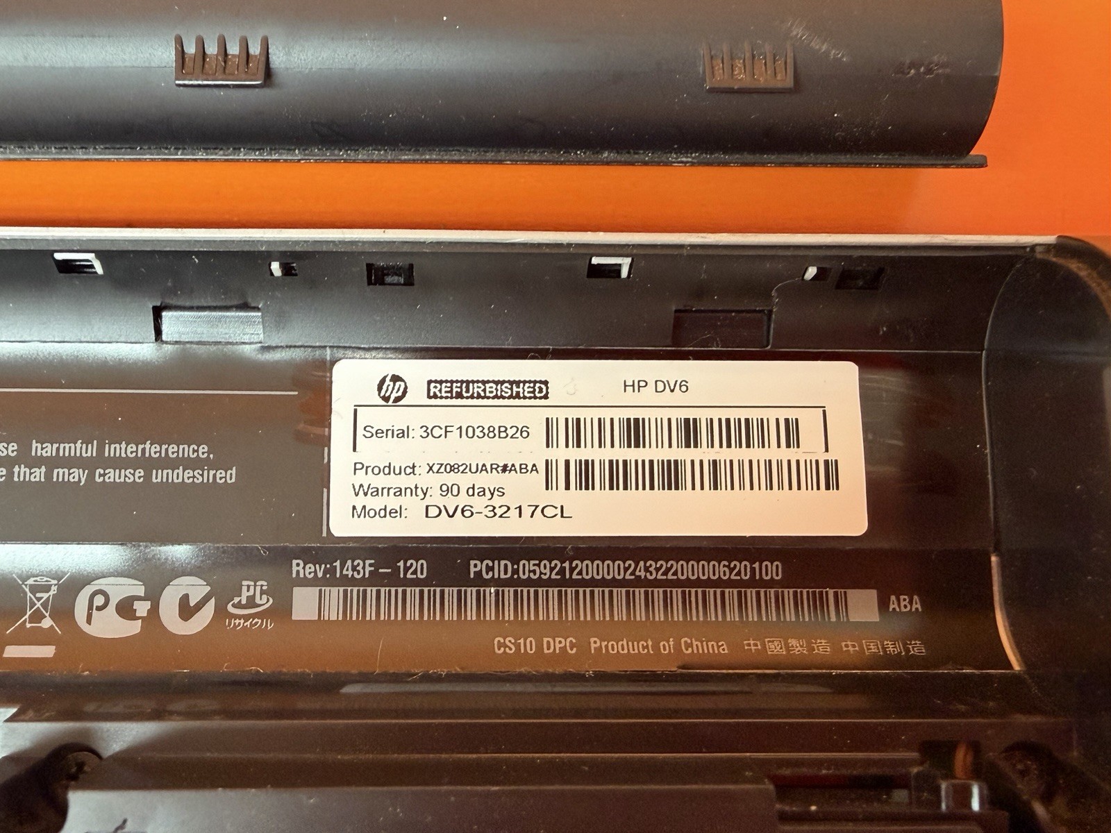 HP dv6-3217cl AMD A6-RADEON/4GB No hard drive No OS