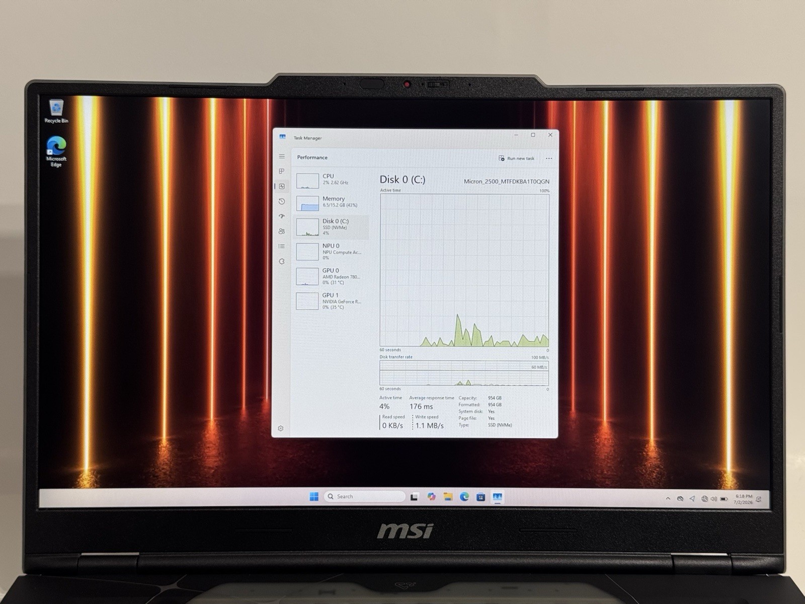 MSI Cyborg A17 AI B2HWEKG Ryzen 7 260 3.8GHz 16GB RAM 1TB SSD GeForce RTX 5050