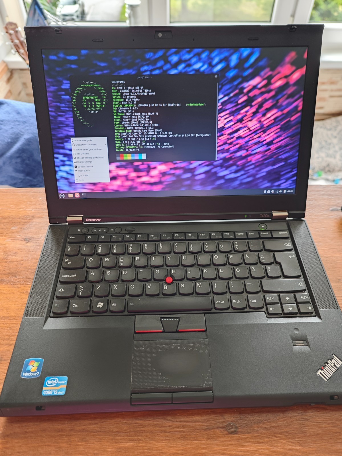 Lenovo Thinkpad T430s Laptop – 120gb SSD, 8gb RAM, Linux