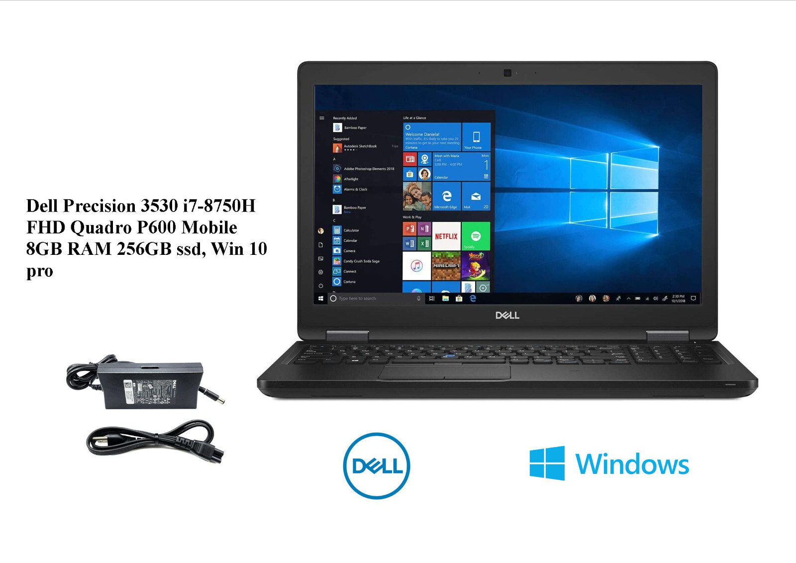 Dell Precision 3510 Laptop – 2.7 GHz i5-6820HQ 8GB 256GB SSD webCam 15.6″