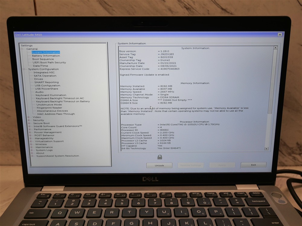 DELL LATITUDE 5410 14″ Laptop i5-10310U 1.7ghz 8GB RAM w/ EXCELLENT BATTERY!