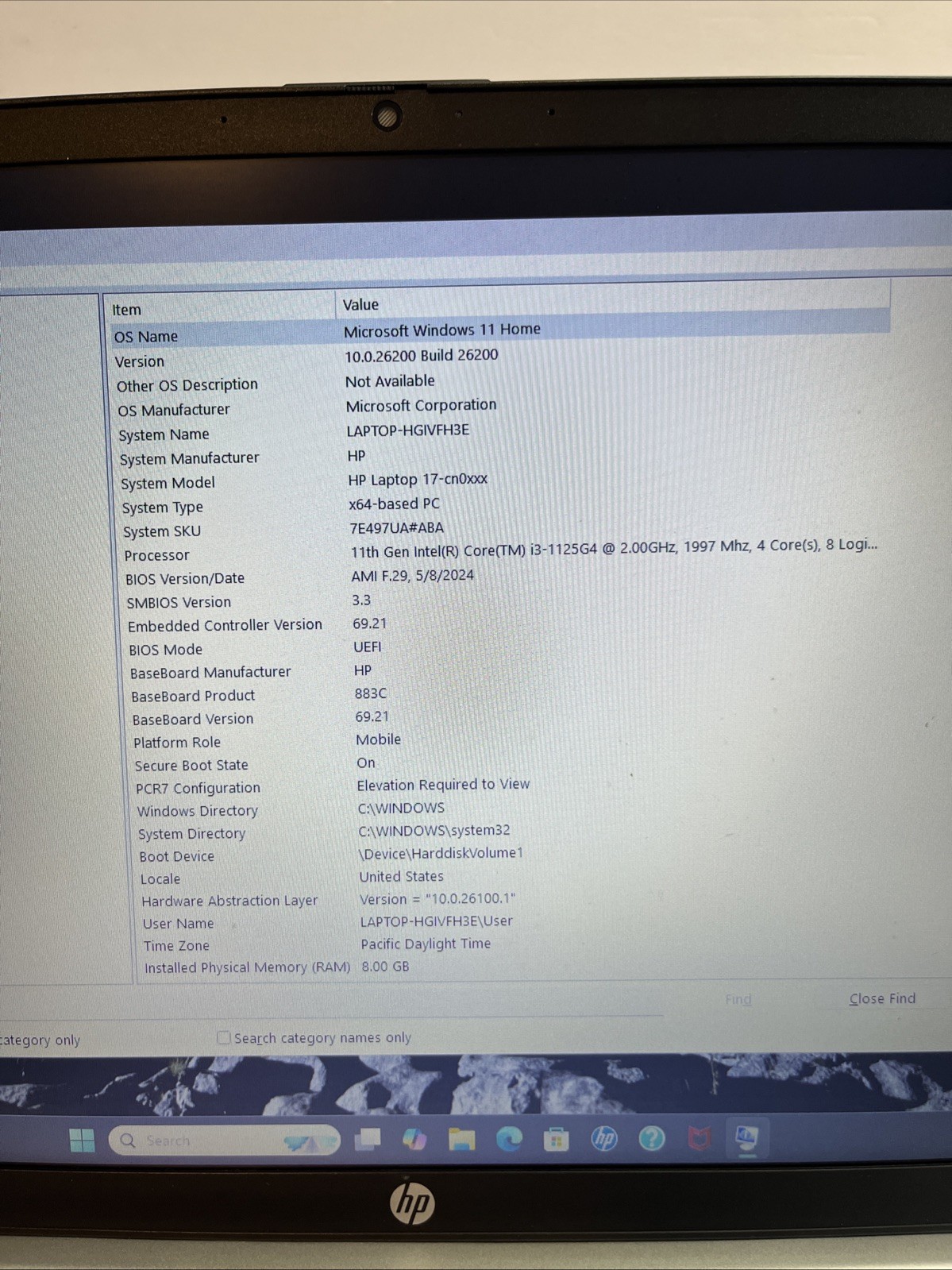 HP Laptop 17-cn0xxx 17″ i3-1125G4 2.00GHz 8/256GB Win11H UHD 1600×900 #308/312