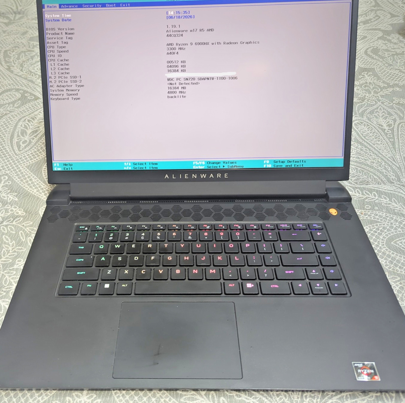 Alienware M17 R5 480Hz FHD Ryzen 9 6900HX 16GB 1TB SSD RTX 3080 Ti READ DESC