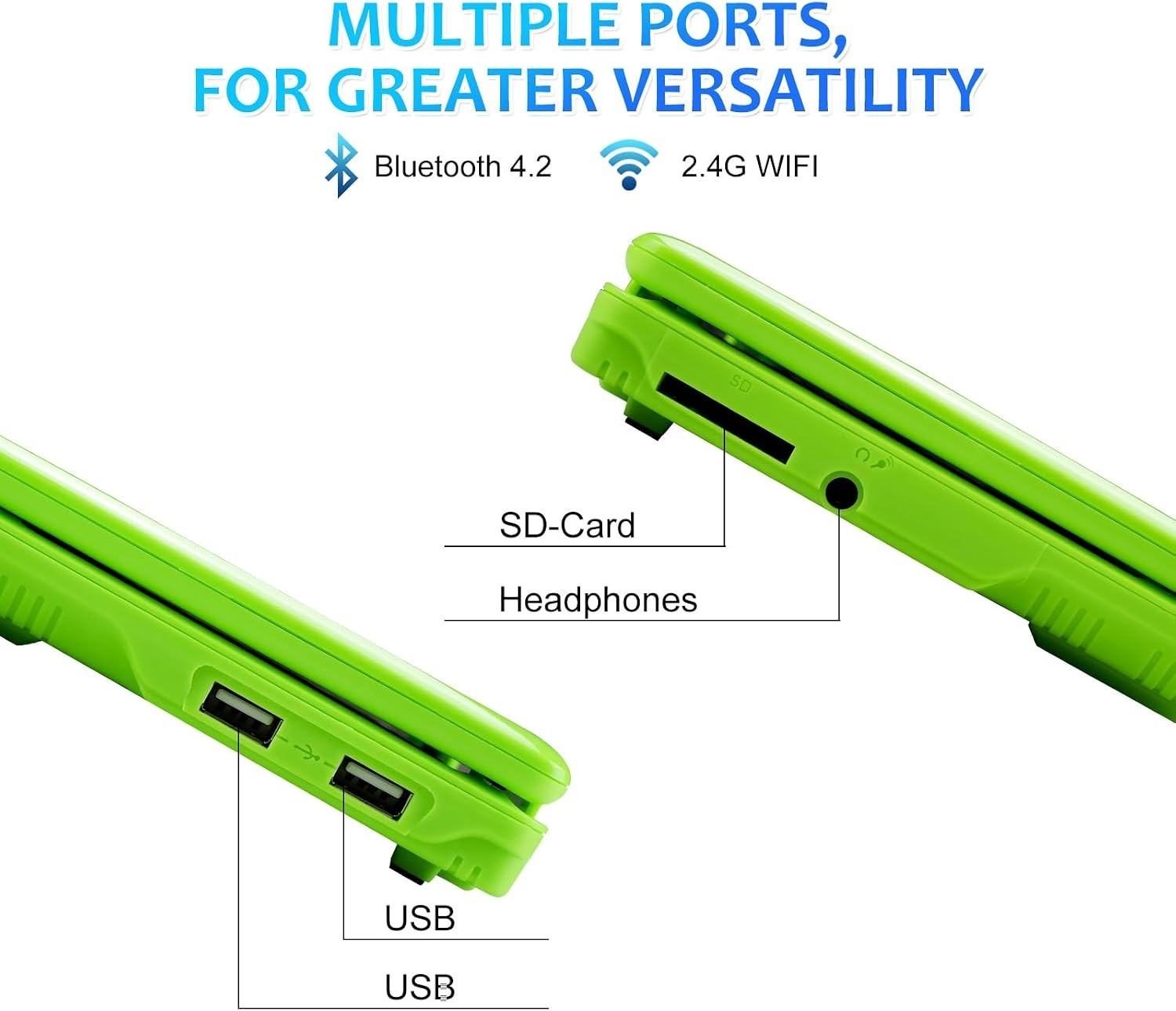 Small Laptop Green 7″ Display 2GBx32GB Android 12.0 OS Quad-Core