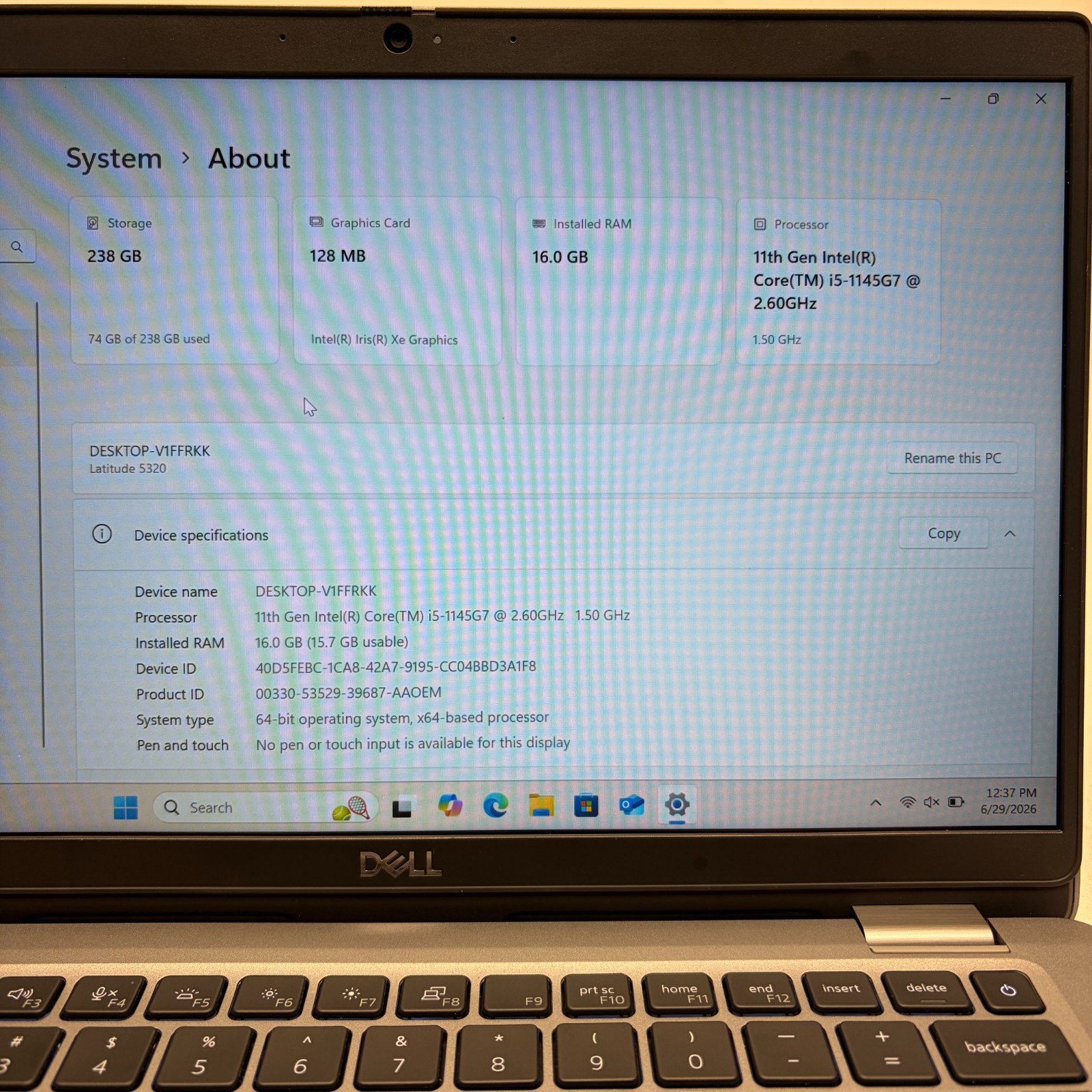 Dell Latitude 5320 13.3″ i5-1145G7 16GB 256GB SSD