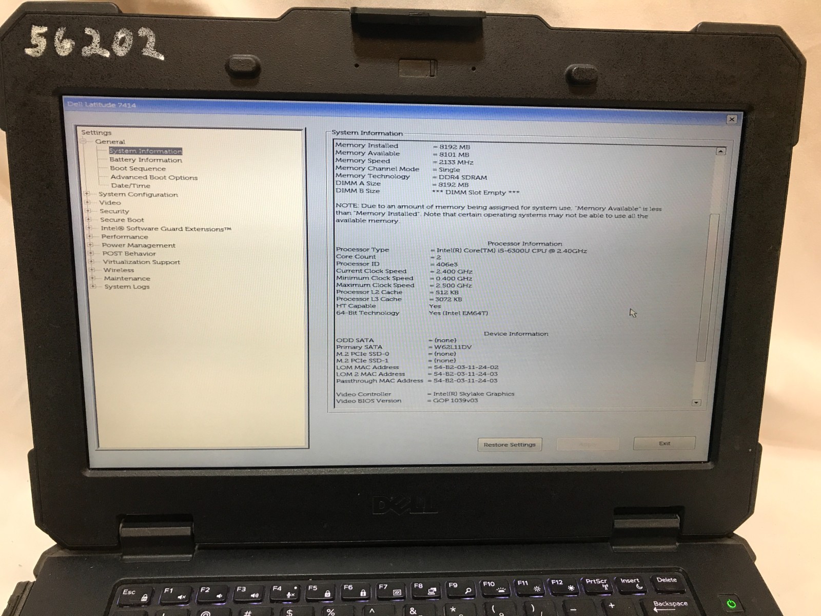 Dell Latitude 7414 Rugged Touch Screen Laptop Intel Core i5-6300U 8GB 400 hdd