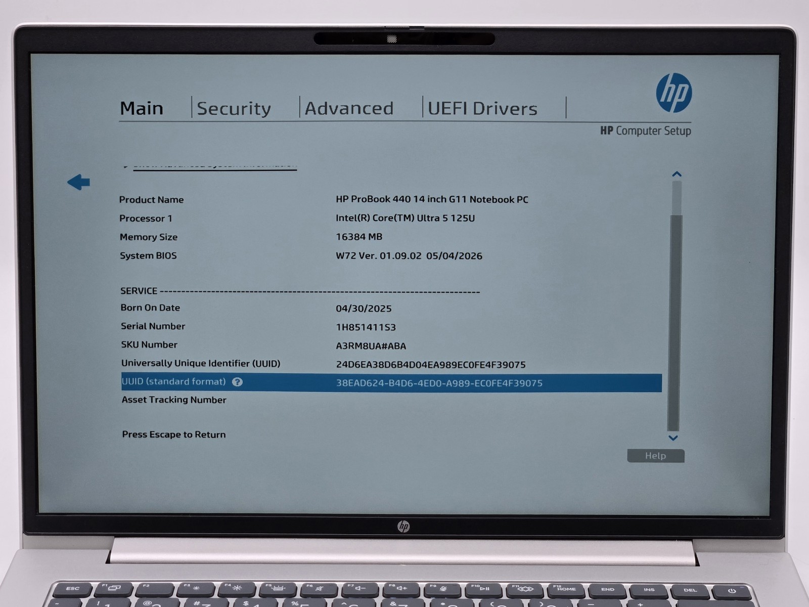 HP ProBook 440 G11 14″ FHD+ ULTRA 5 125U 256GB SSD 16GB W11P Webcam Backlit