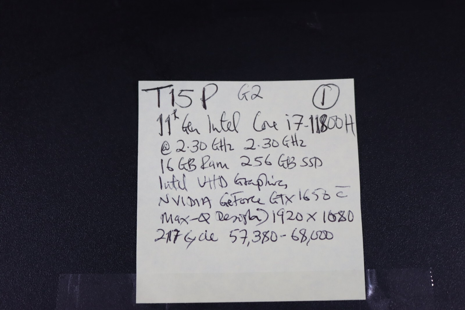 Lenovo ThinkPad T15p Gen 2 i7-11800H 2.3GHz 16GB 1 TB SSD NVIDIA GeForce GTX