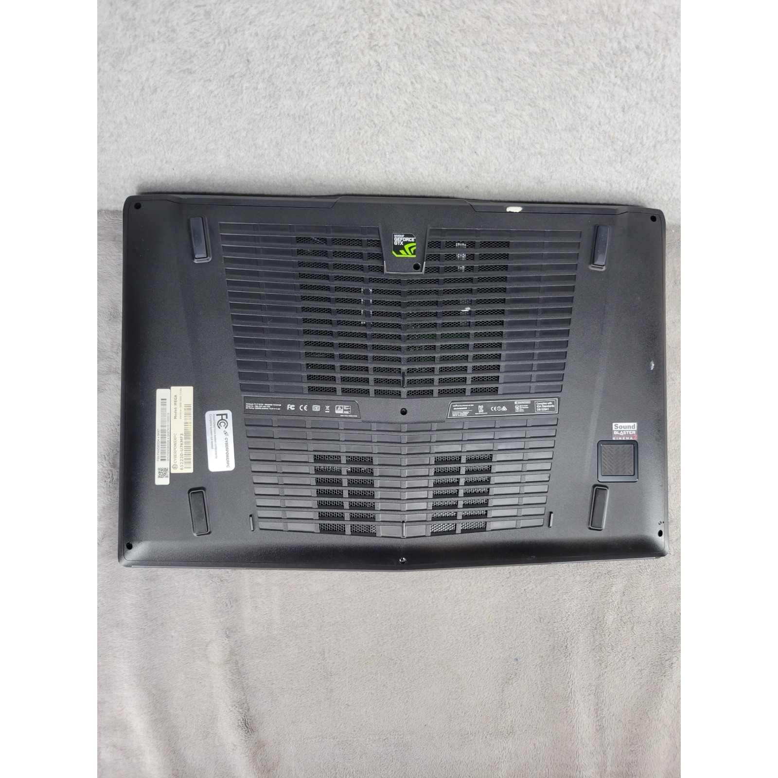 CyberPowerPC Gaming Laptop Black Password Locked No Cords For Parts or Repair