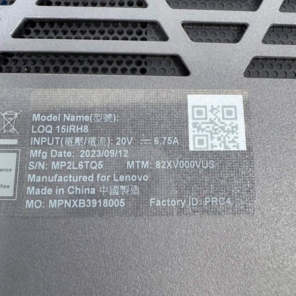 Lenovo LOQ 15 15IRH8 15.6″ i5-13420H 2.1GHz 16GB RAM 512GB SSD GeForce RTX 2050