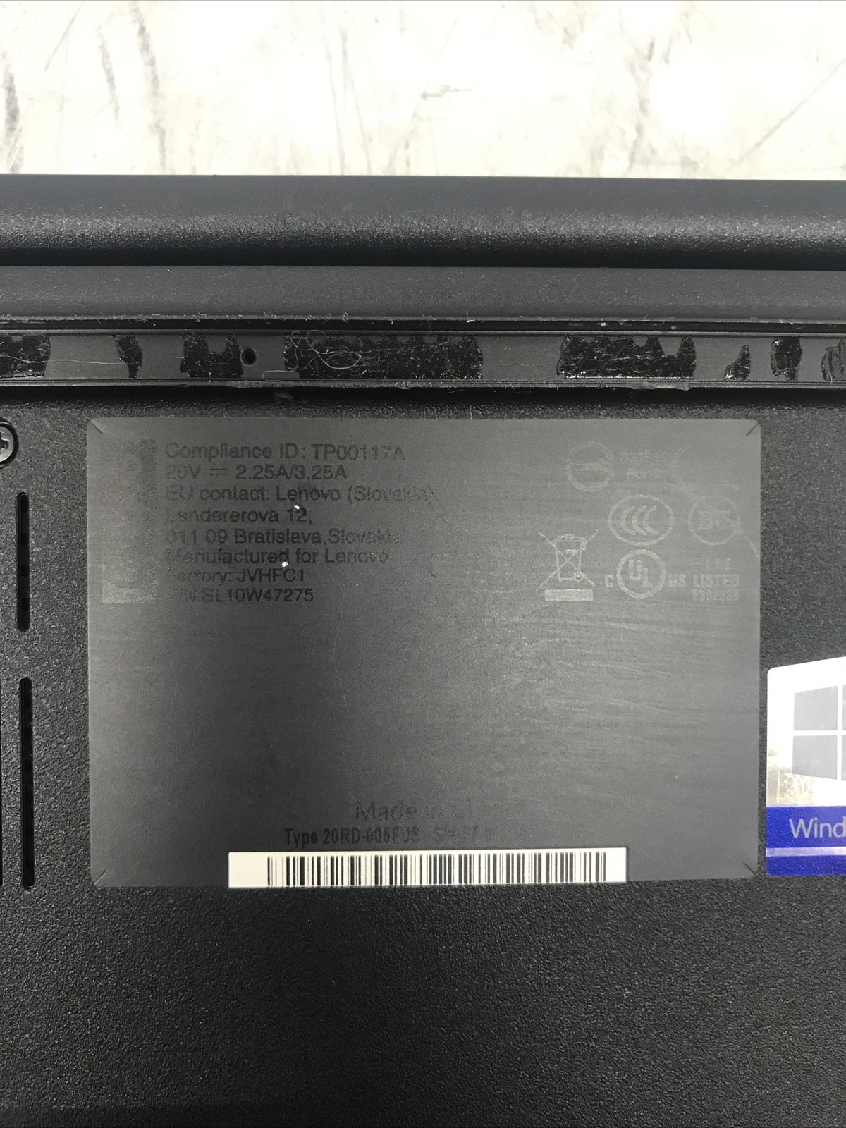 LENOVO THINKPAD E15 INTEL CORE i3-10110U 2.10GHZ 4GB RAM **NO HD No Battery