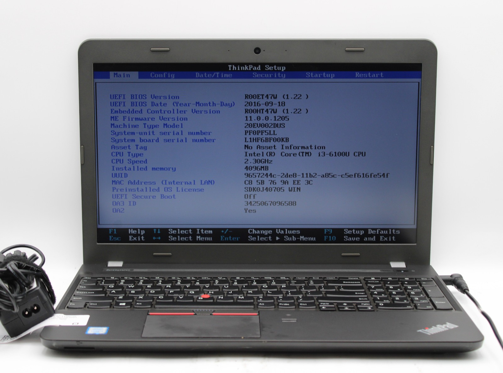 Lenovo ThinkPad E540 _ i3-6100U @ 2.3 _ 4GB RAM _ No SSD / OS / Battery