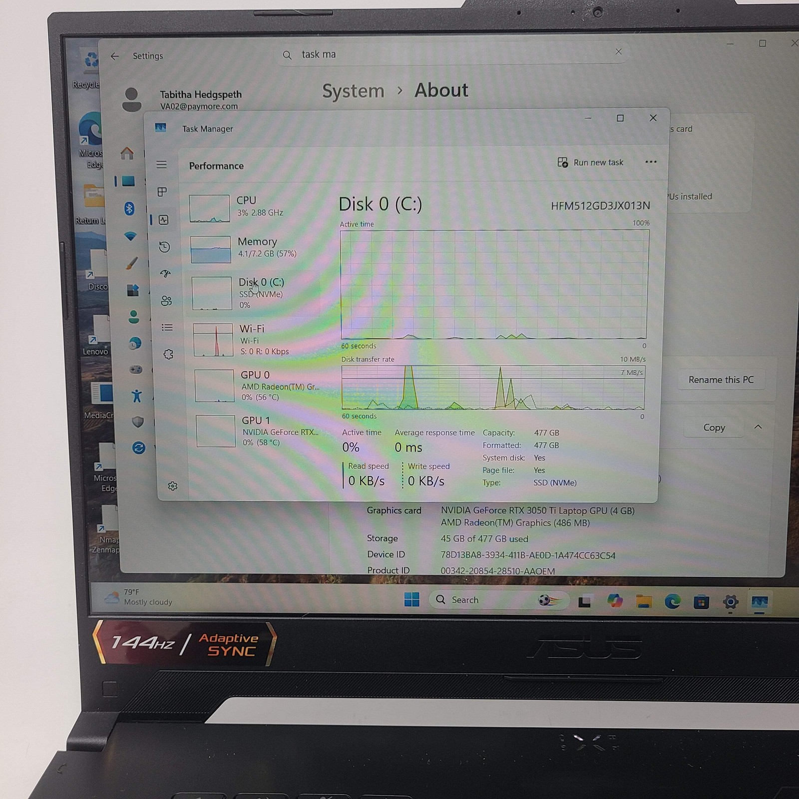 Asus TUF A15 FA507RE 15.6″ Ryzen 7 6800H 3.2GHz 8GB RAM 512GB SSD GeForce RTX