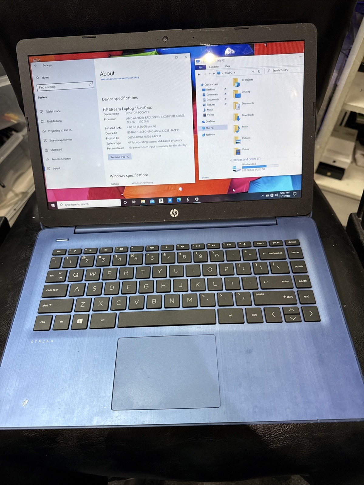 HP 14-ds0010nr 14″ HD WLED Laptop AMD A4-9120e 1.5 GHz 4GB DDR4 32GB eMMC W10