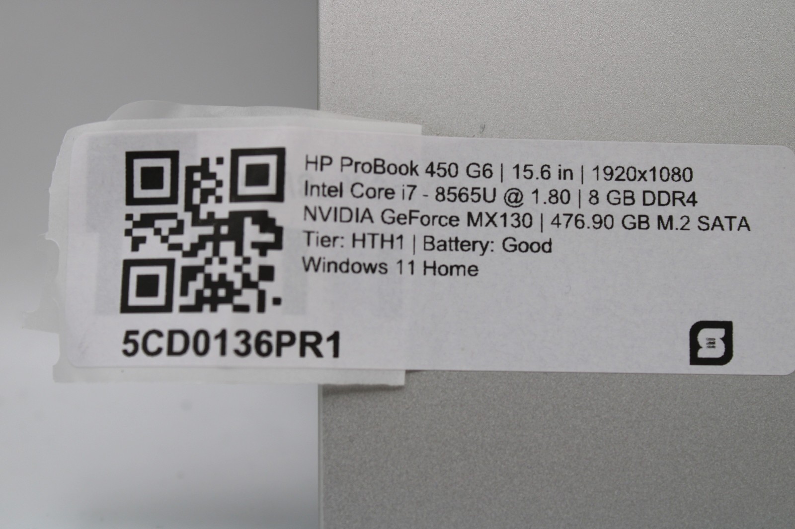 HP ProBook 450 G6 i7-8565U @ 1.8 GHz 8GB RAM 512GB SSD MX130 W11H
