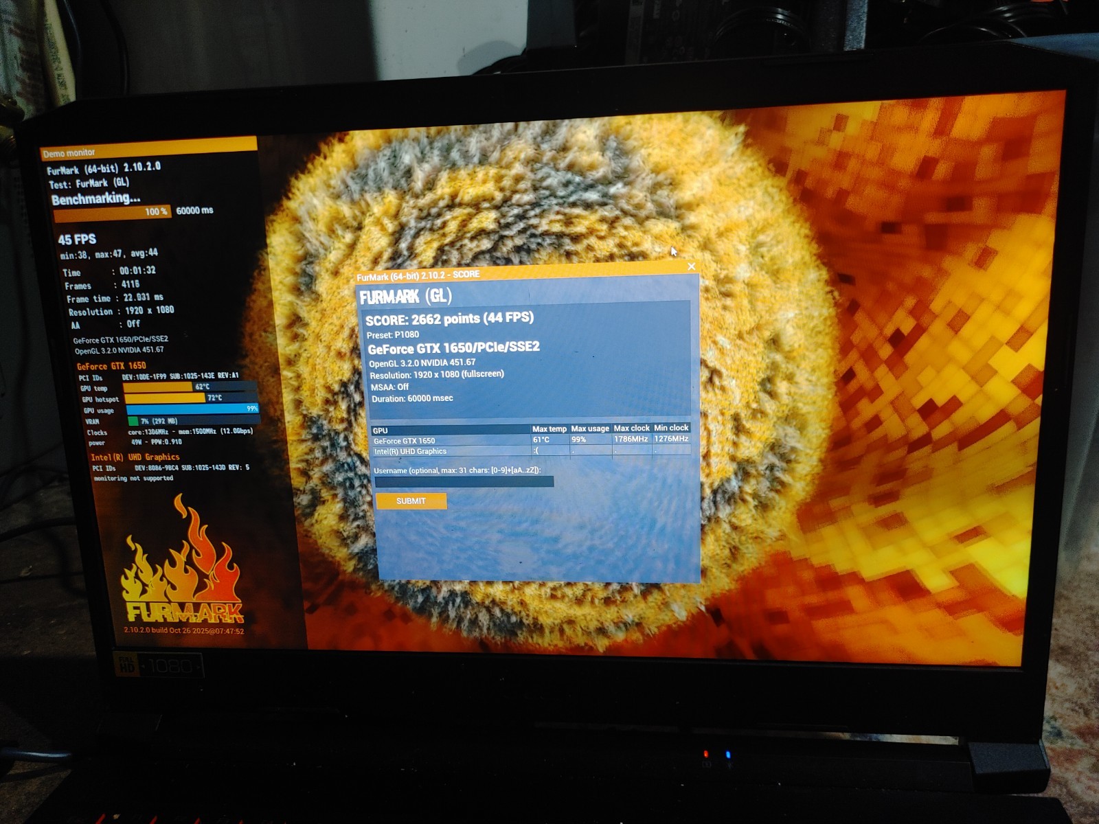 Acer Nitro 5 N20C1 Gaming Laptop i5-11400H, 8GB RAM, 256GB SSD, GTX 1650, Win11