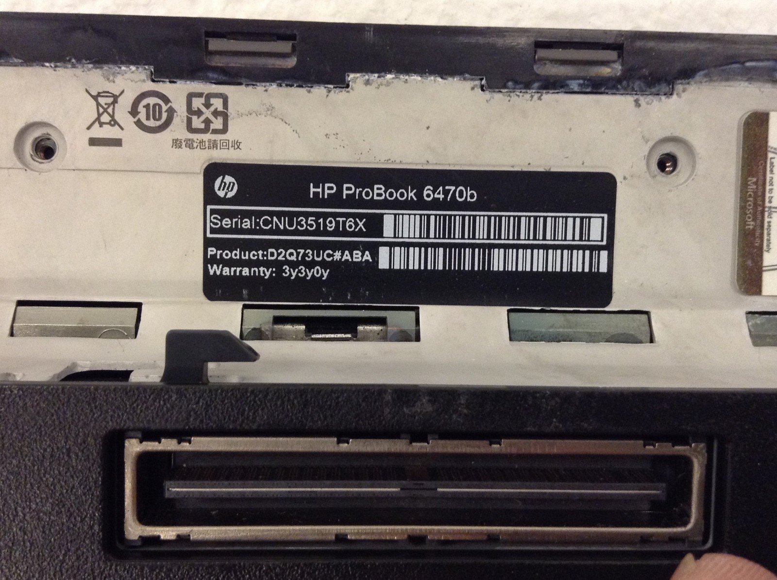 Hp ProBook 6470B i5 3320M 2.60Ghz 3rd Gen 14” Laptop,320GB,10GB,DVDRW,AC,NoBatt