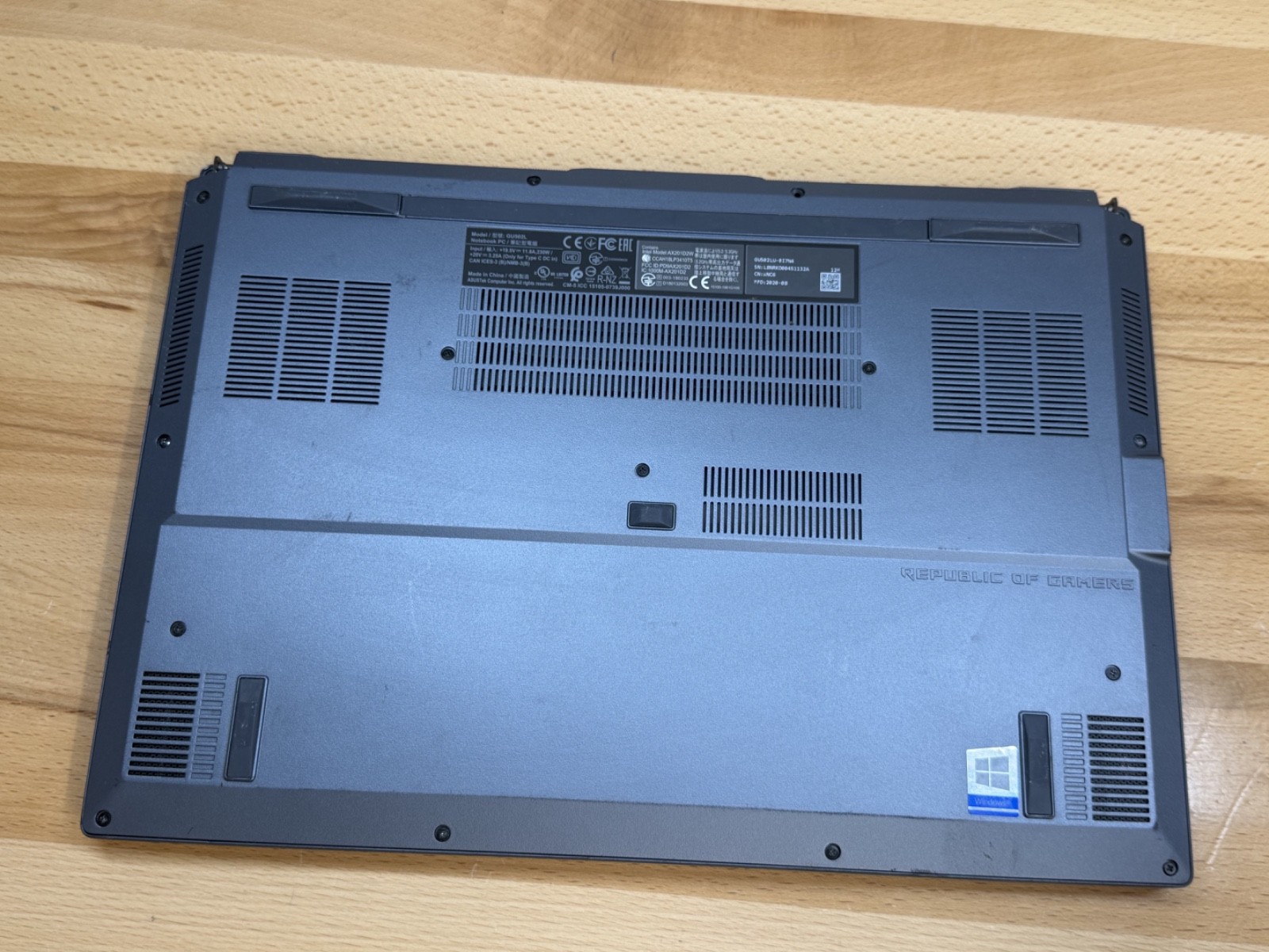 Asus ROG Zephyrus M15 15″ Laptop GU502LU-BI7N4 GTX 1660Ti i7-10750H PARTS/REPAIR