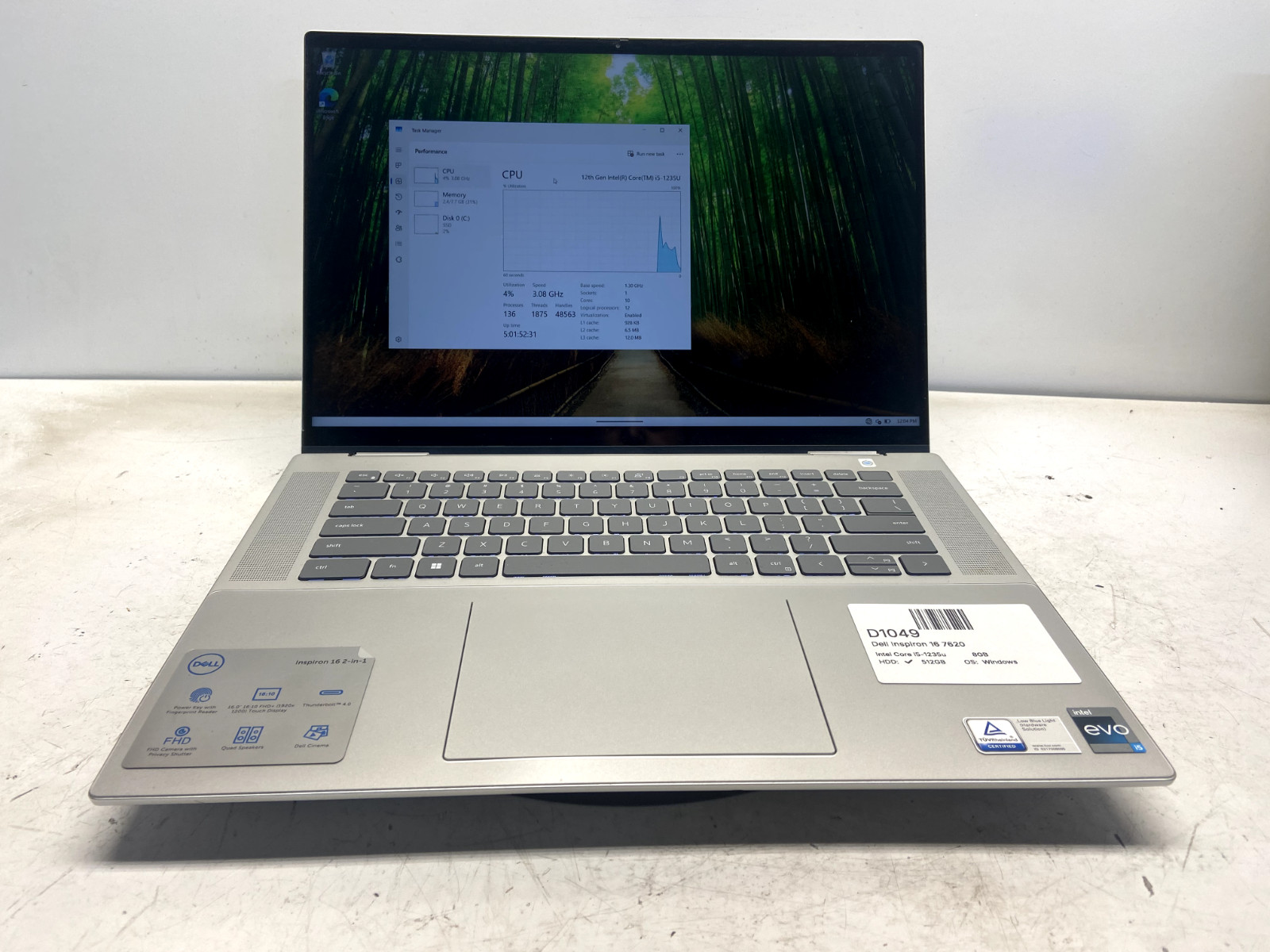 Dell Inspiron 16 7620 Intel Core i5-1235u 8GB 512GB SSD Windows 11
