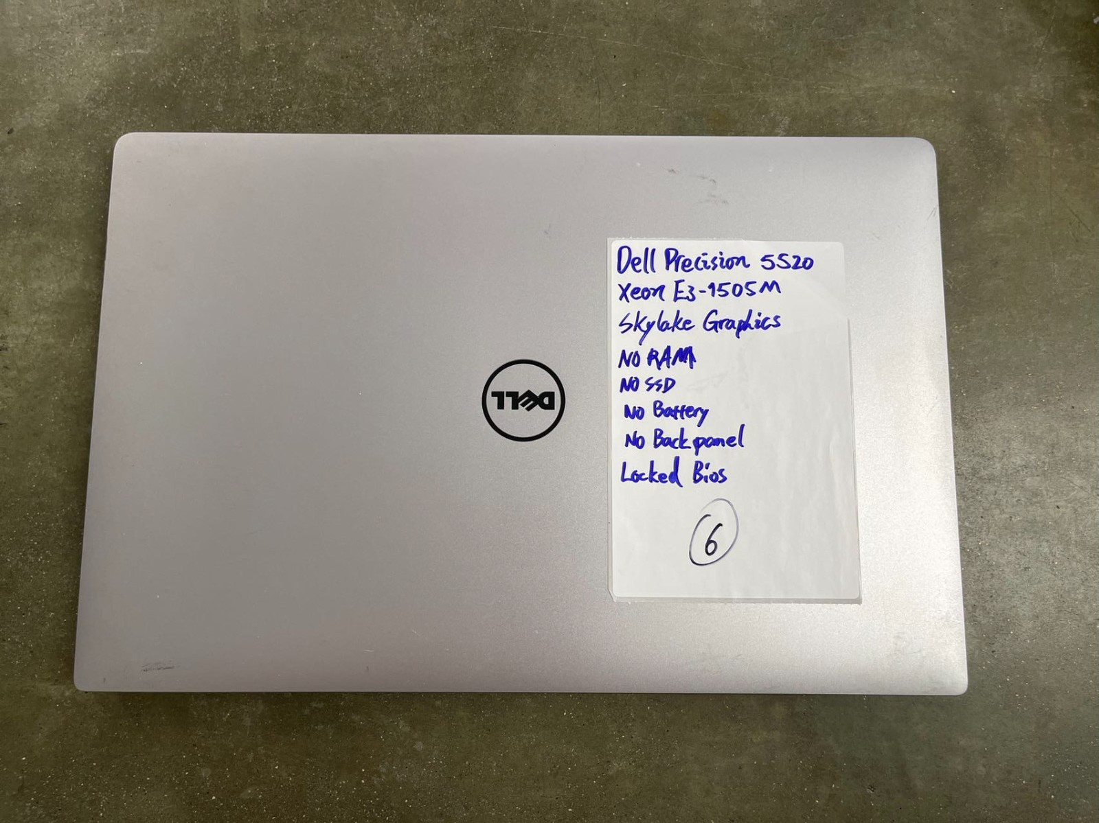 LOTX6 Dell Precision 5520 15.6″ Xeon E3-1505M M1200 SCREEN MOTHERBOARD READ