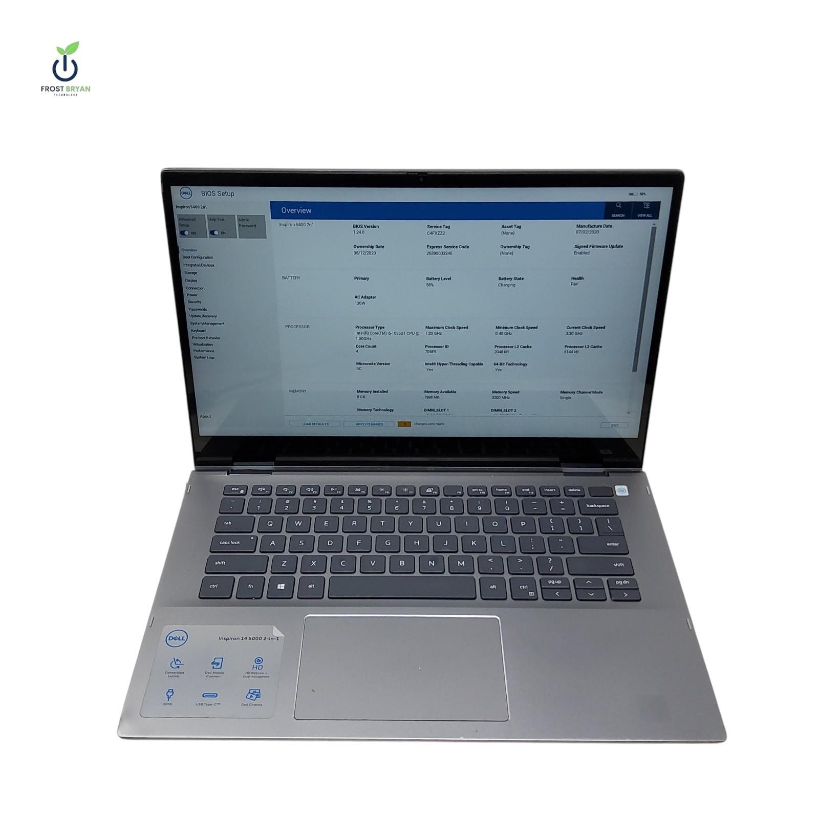 DELL Inspiron 5400 2n1 i5-1035G1@1.00GHz 8 GB 256 GB No OS Grade D [READ]