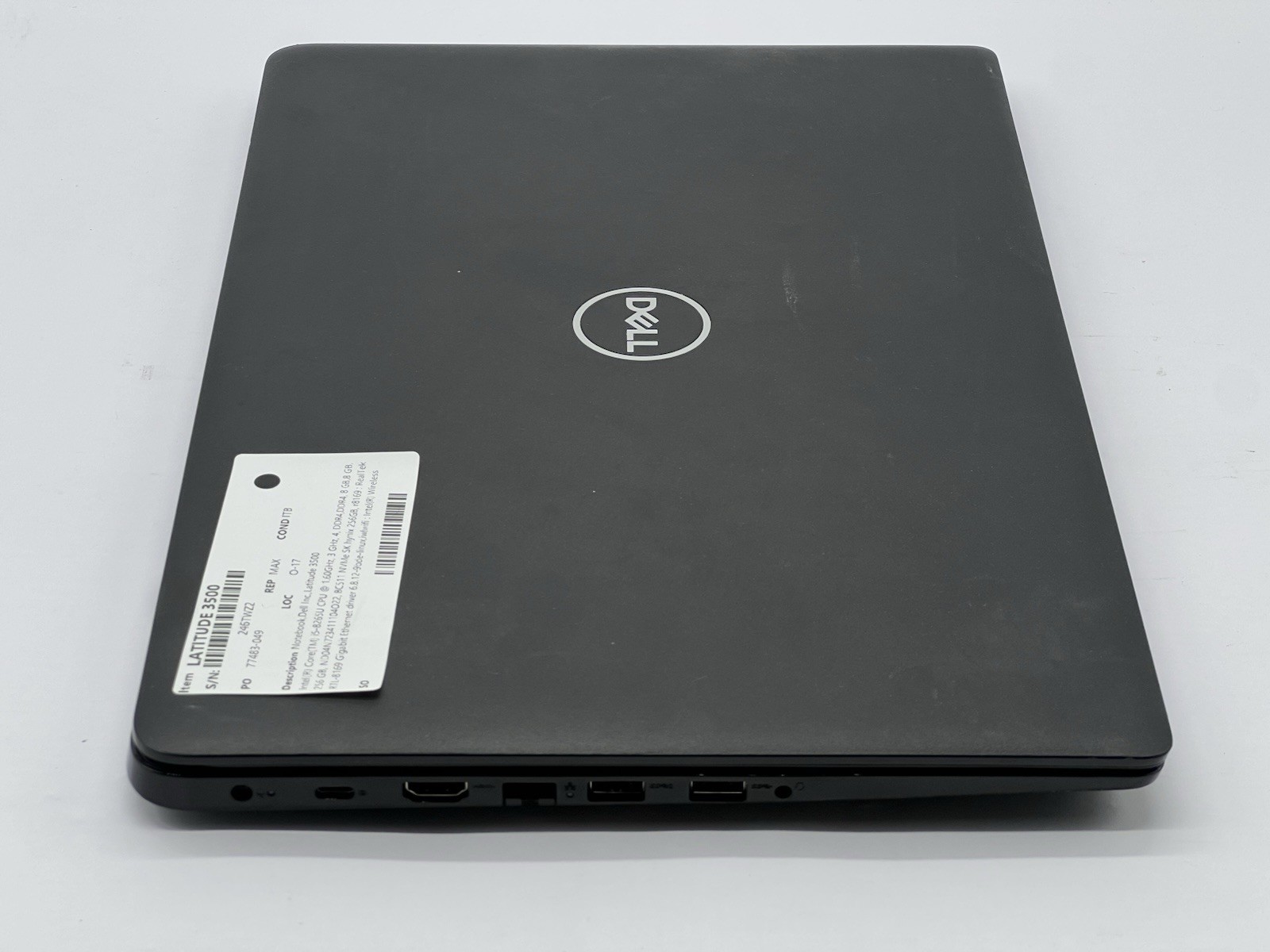 Dell Latitude 3500, i5-8265U, @ 1.60GHz, 16GB RAM, 256GB NVMe-No OS/Charger