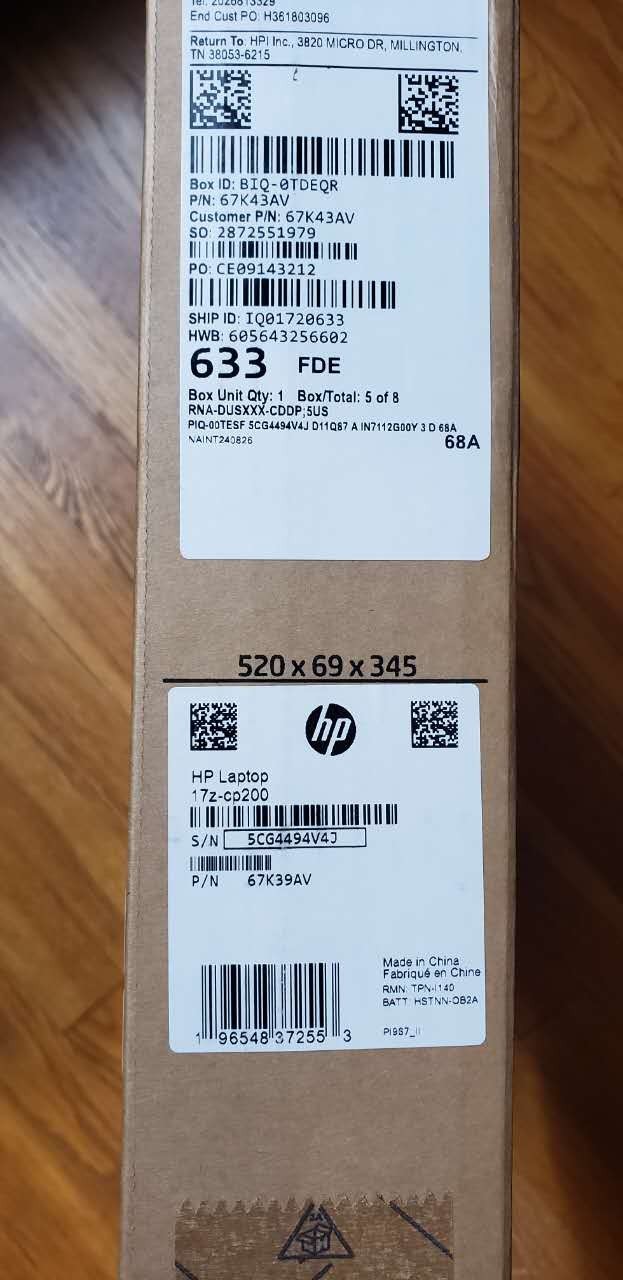 New HP laptop 17z-cp200 128 GB SSD Windows 11 Home, AMD Athlon Gold 7220U