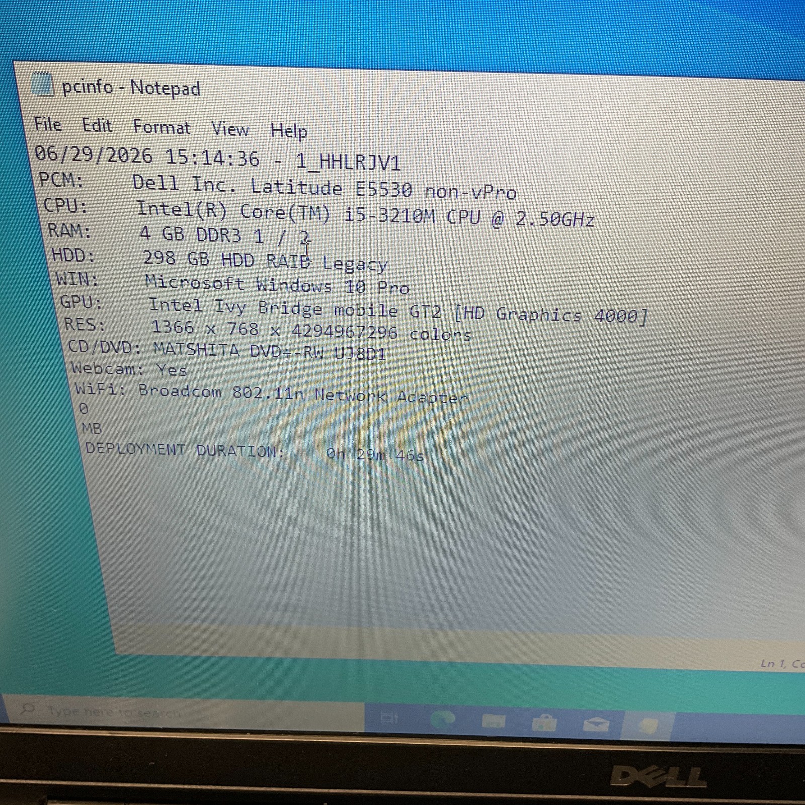 Dell Latitude E5530 Laptop Intel Core i5–3210M @ 2.50 GHz 4GB 320GB HDD Win 10