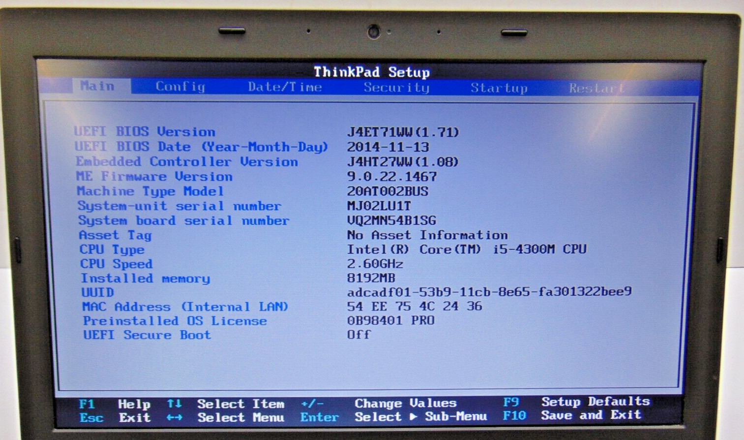 Lenovo ThinkPad L440 I5 4300M vPRO 256GB SSD 8GB RAM Laptop