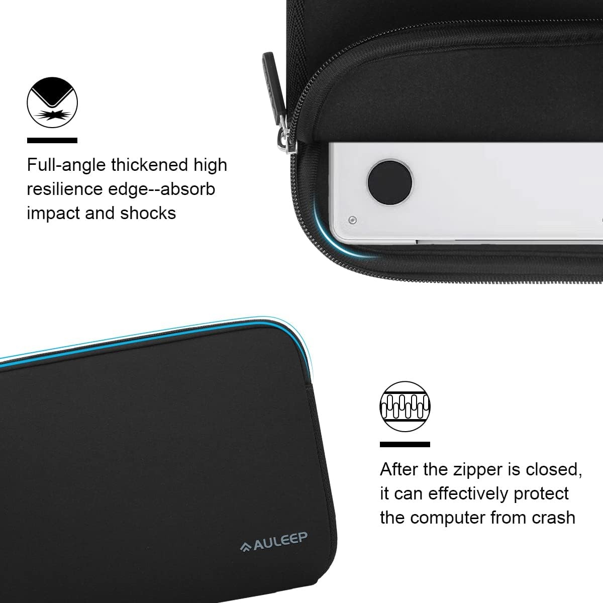 13-14 Inch Laptop Sleeves, Neoprene Water-Resistant Notebook Computer Pocket Sle