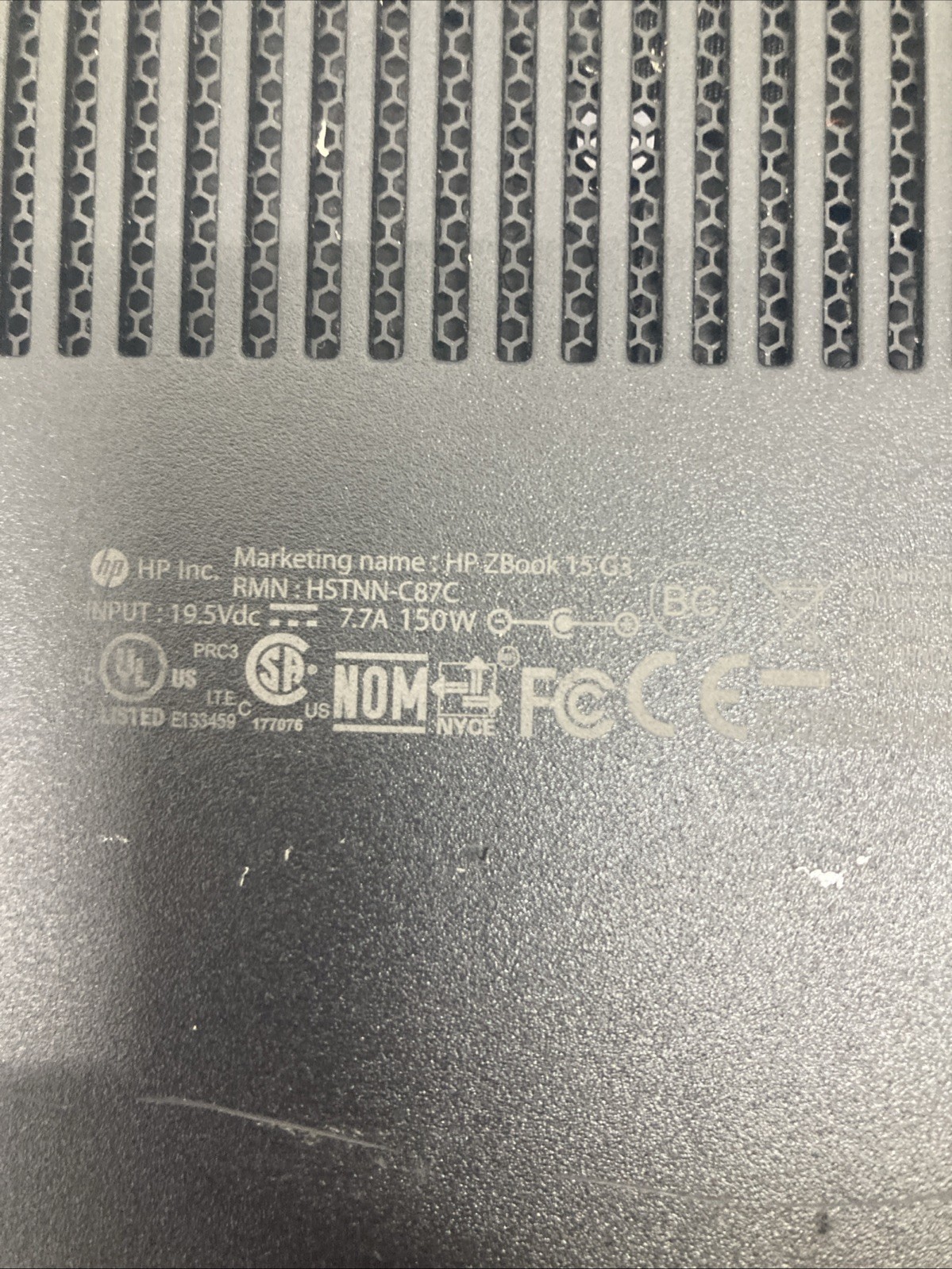 HP ZBook Studio G3 Intel unknown CPU no RAM no HDD no power