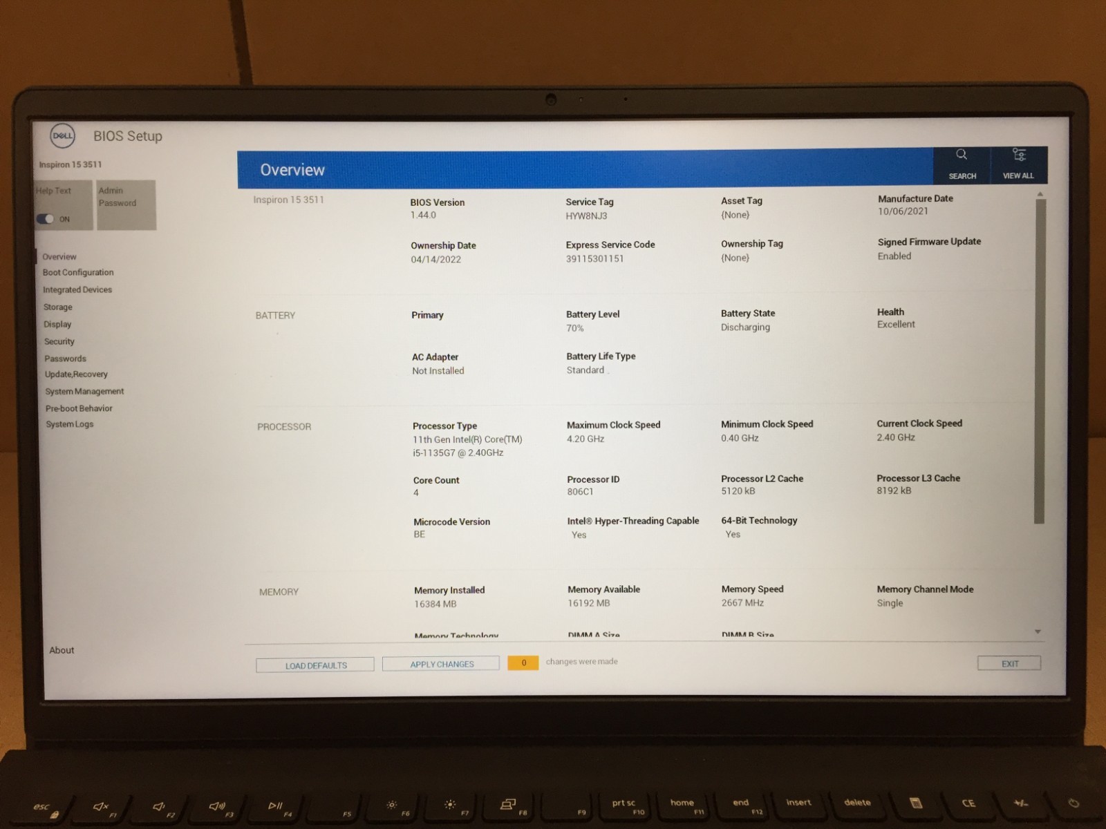 Dell Inspiron 3511 15.6″ FHD TOUCH i5-1135G7 2.40GHz 16GB 256GB SSD w/AC