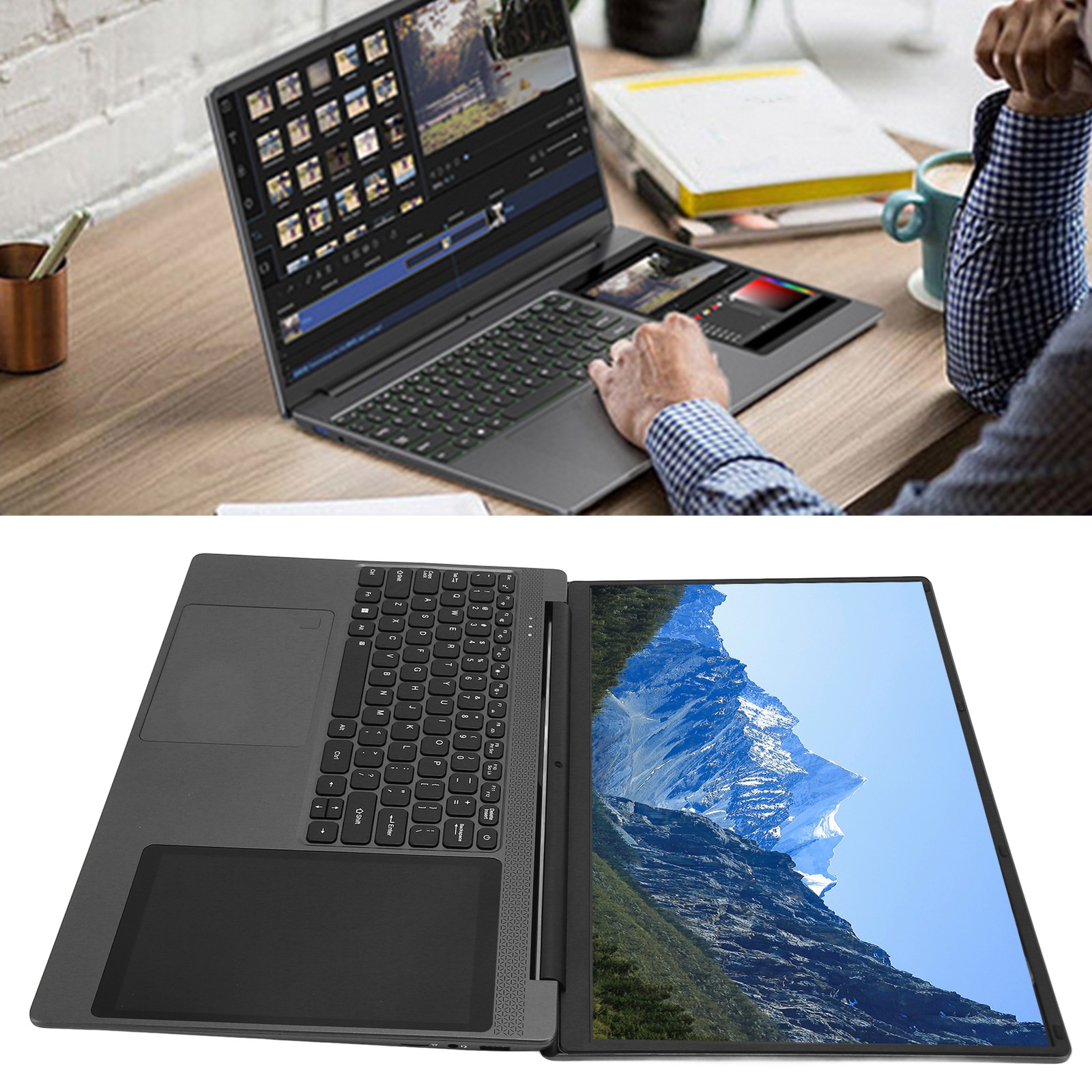 Hot 15.6 Inch Laptop With 7in Touch Screen For 10 11 Dual Screen Laptop⭐