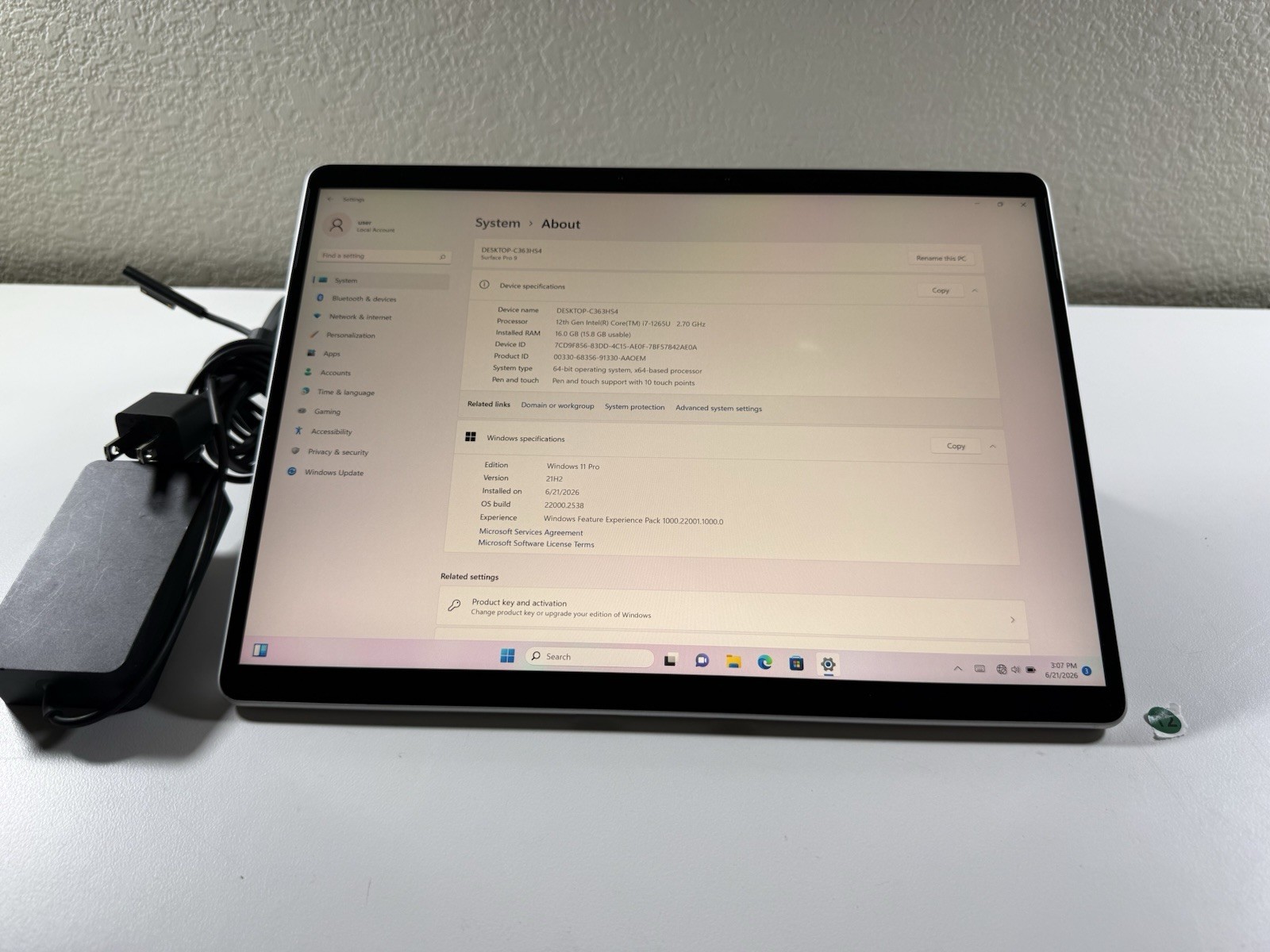Microsoft Surface Pro 9 2038 i7-1265U, 16GB RAM, 512GB SSD Win 11 Pro Silver