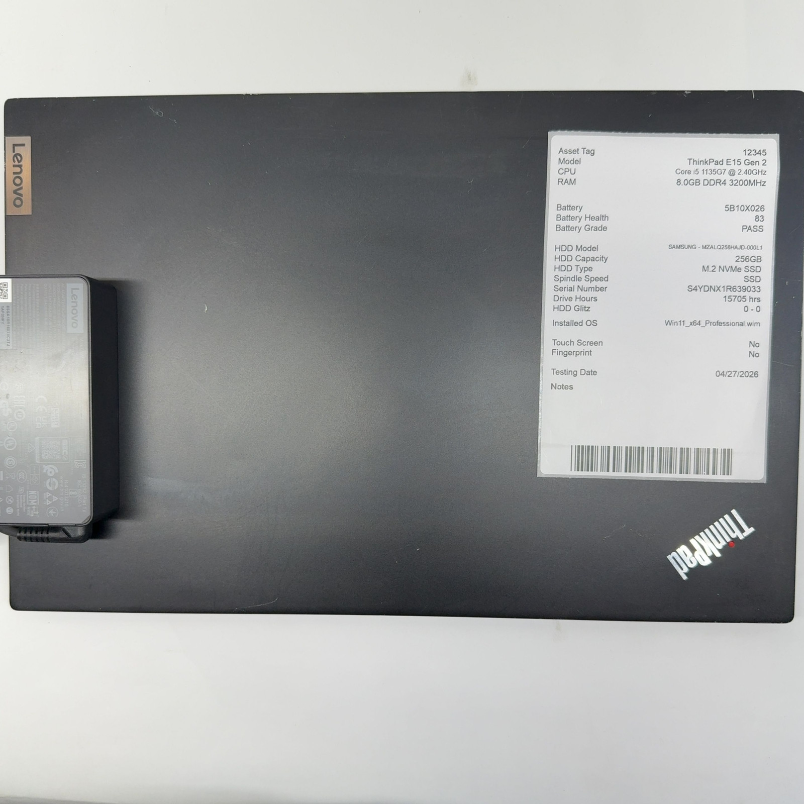 Lenovo ThinkPad E15 Gen 2 i5-1135G7 8GB RAM 256GB SSD Windows 11 Pro 15.6″