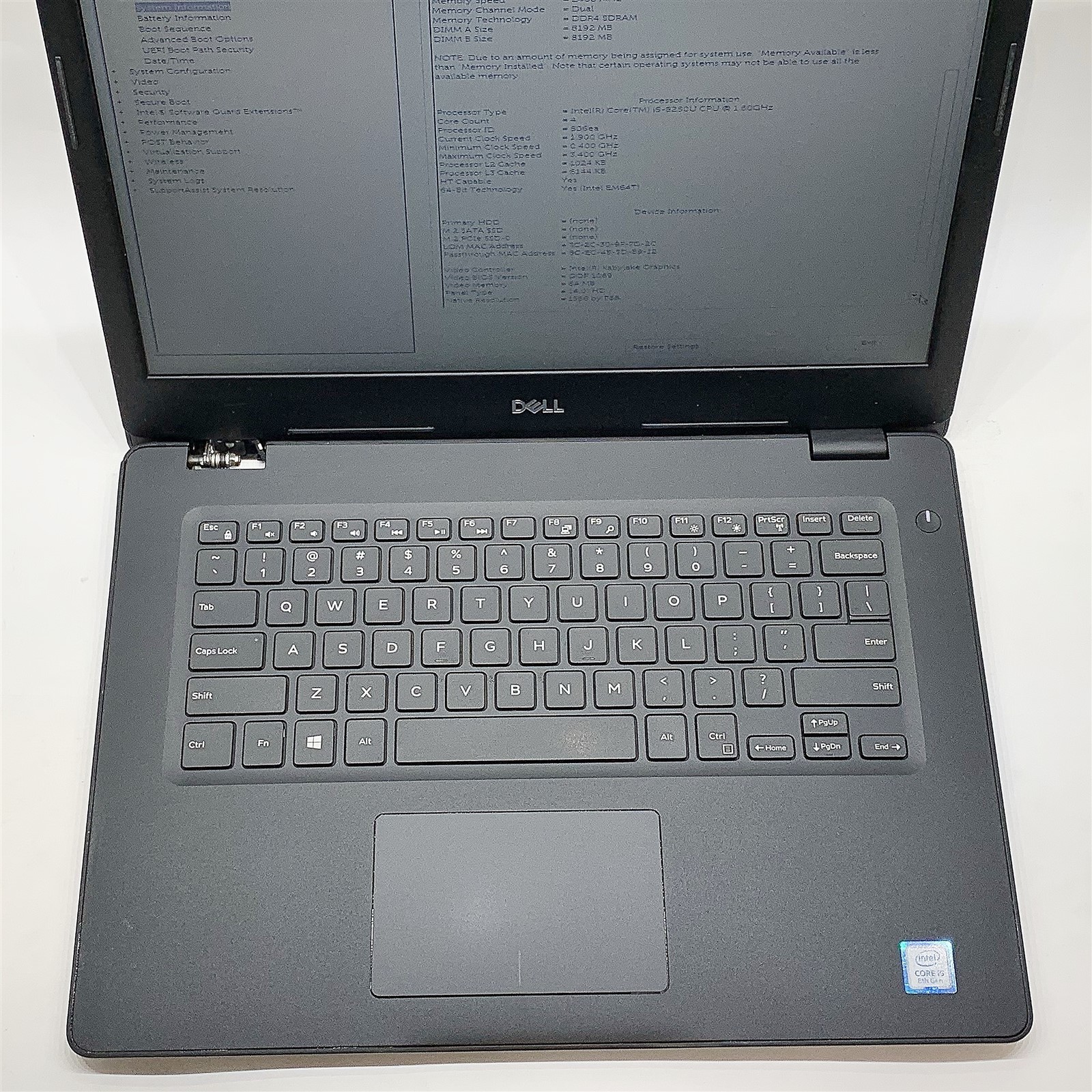 Dell Latitude 3490 Laptop Intel Core i5 8250U 1.60GHZ 14″ HD 16GB RAM NO HDD