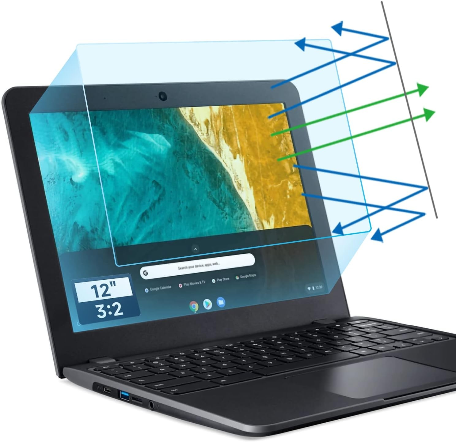 2-Pack Anti Blue Light Screen Protector for 12″ Acer Chromebook 512/712/Spin 512