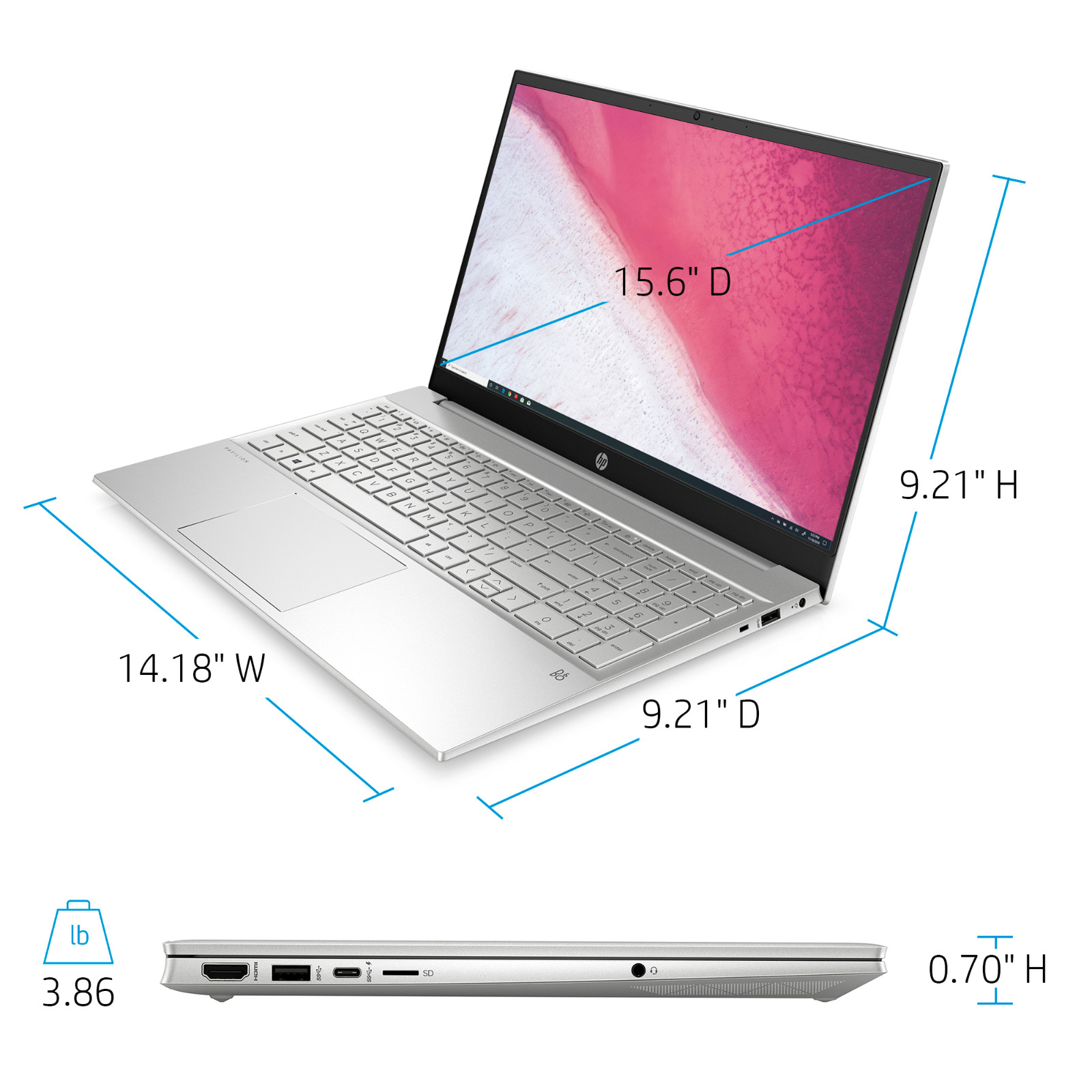 HP Pavilion Laptop 15.6″ Ryzen 7 12GB RAM & 256GB SSD Touch Backlit Office 2024